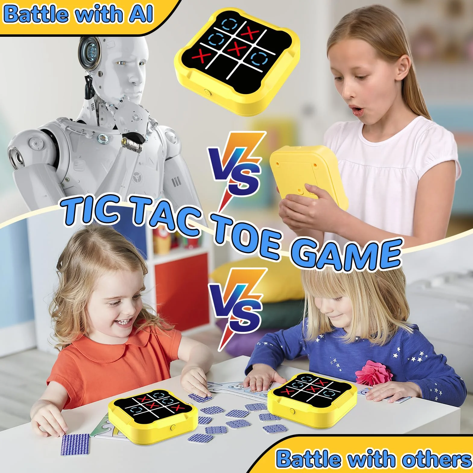 Juego Electrónico Tic Tac Toe Bolt 3 en Raya Portátil 3 en 1