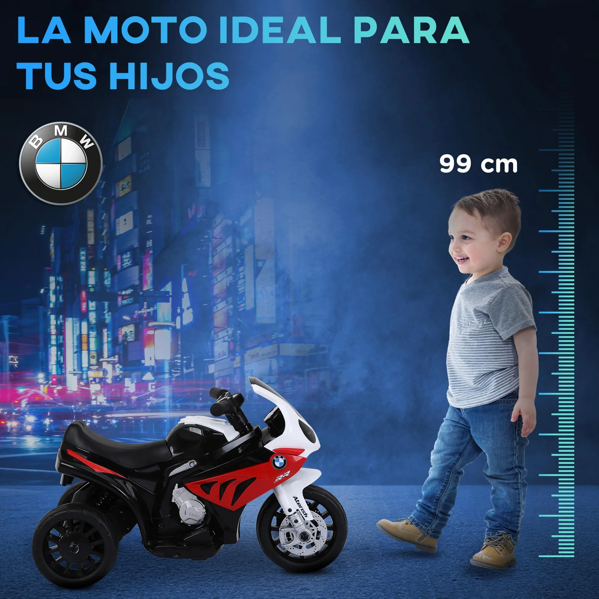 HOMCOM BMW S1000RR Moto Eléctrica para Niños 6V 20 kg Rojo