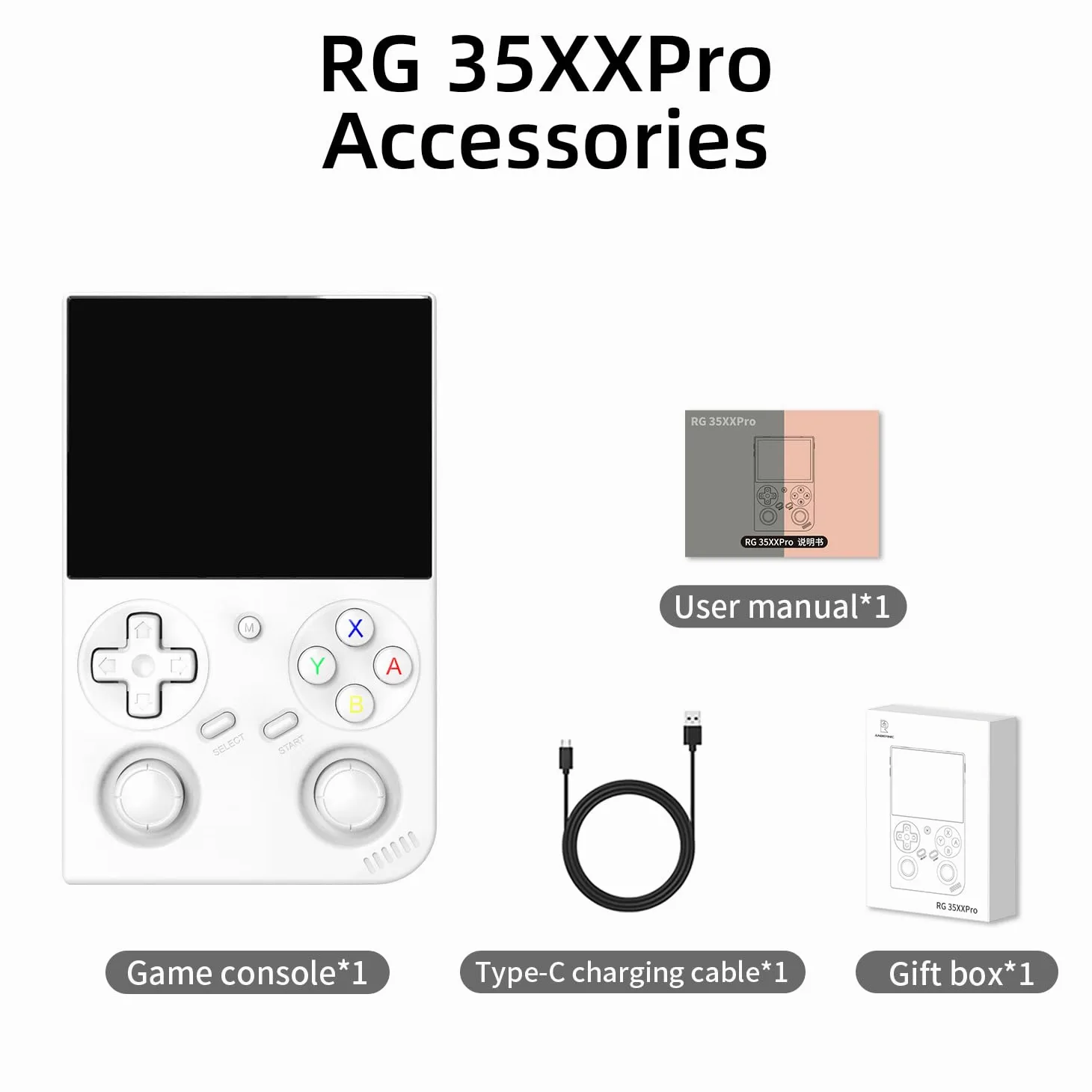 RG 35XXPro Consolas de juegos de mano RG35XXPro Consola de juegos retro con tarjeta de 64 GB, consola de videojuegos Linux 64 bits, soporte portátil de bolsillo, para arcade, compatible con más de 30