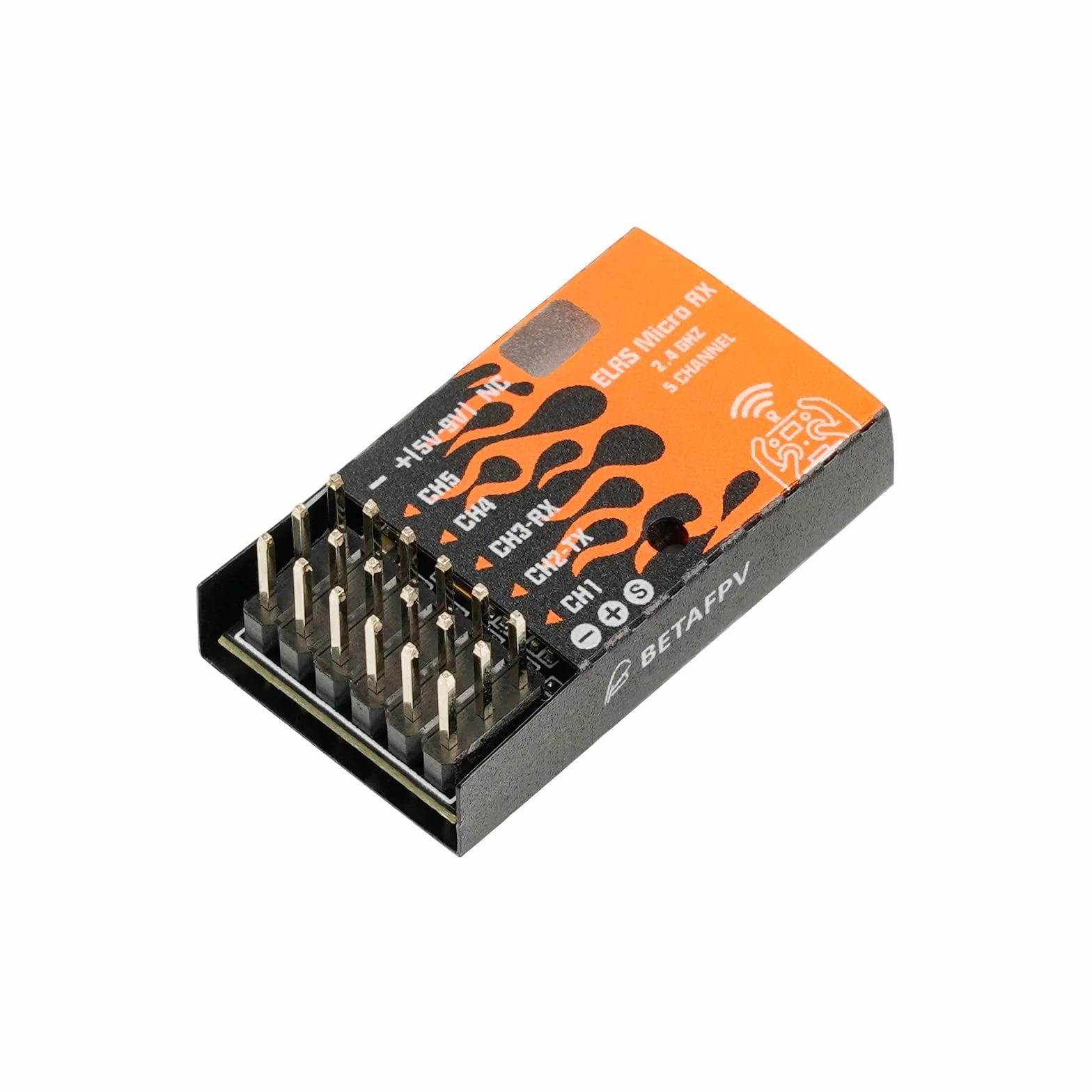 BETAFPV ELRS Micro Receptor Soporte 5CH PWM Salidas Función a Prueba de fallas con IPEX MHF T Antena para multirrotores Helicópteros de ala Fija RC Coches Barcos Fácil de Instalar Plug and Play