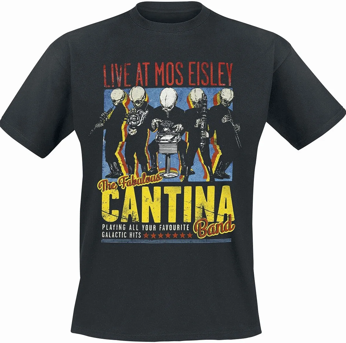 Star Wars Cantina Band On Tour Camiseta Negro Regular