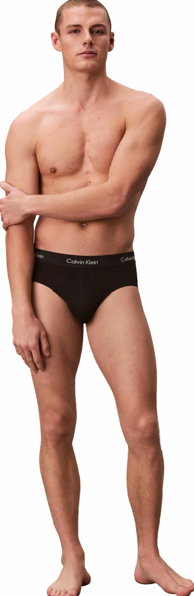Calvin Klein Pack de 3 Calzoncillos Hip Brief para Hombre Algodón Elástico