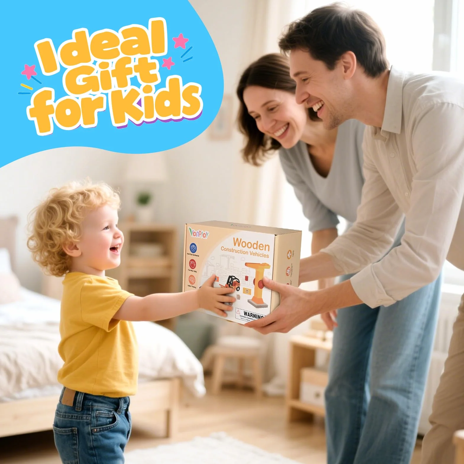 Vanplay Gruas de Juguete Camion Tren Juguete Juego de Juguetes para Vehículos de Construcción, Regalo Construcciones para Niños 3 4 5 Años
