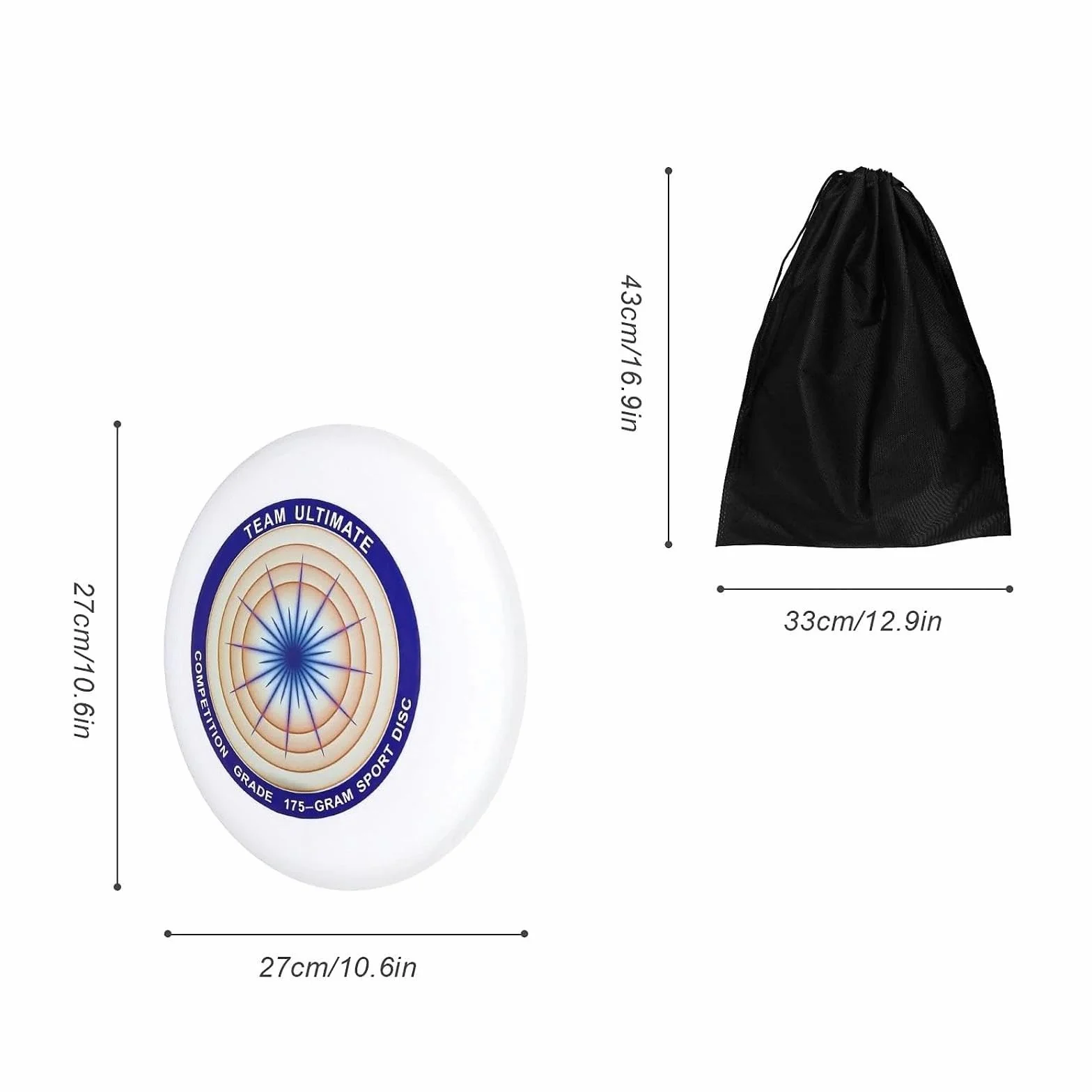 Frisbee Profesional 175g Ultimate Frisbee Disco Lanzamiento Competición Material Duradero Funsport Entrenamiento Partidos Alta Velocidad Precisión Adultos