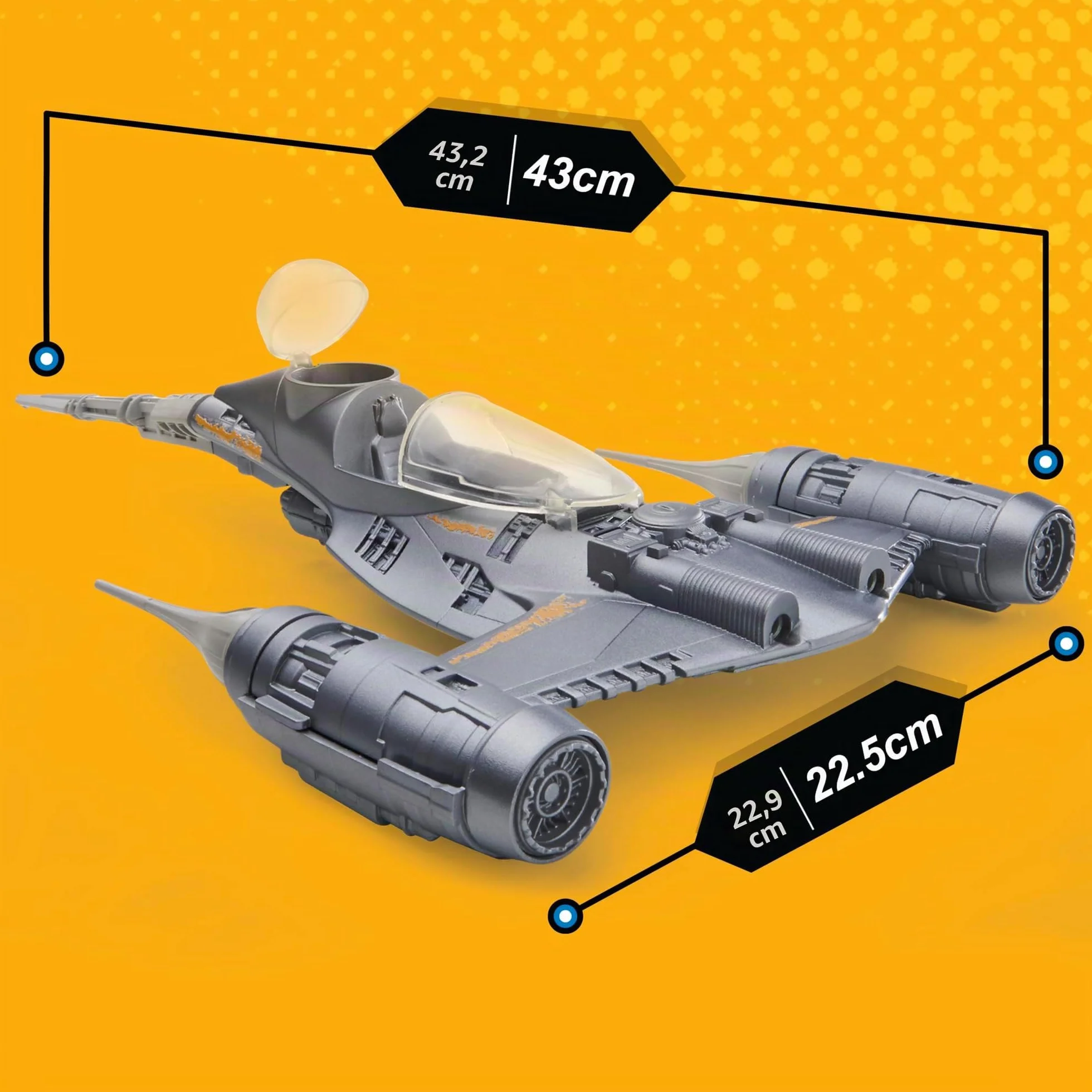 Star Wars Epic Hero Series The Mandalorian's N-1 Starfighter - Figuras de Acción Juguetes para el Juego de rol, Nave Estelar con Mandaloriano y Grogu (Baby Yoda)