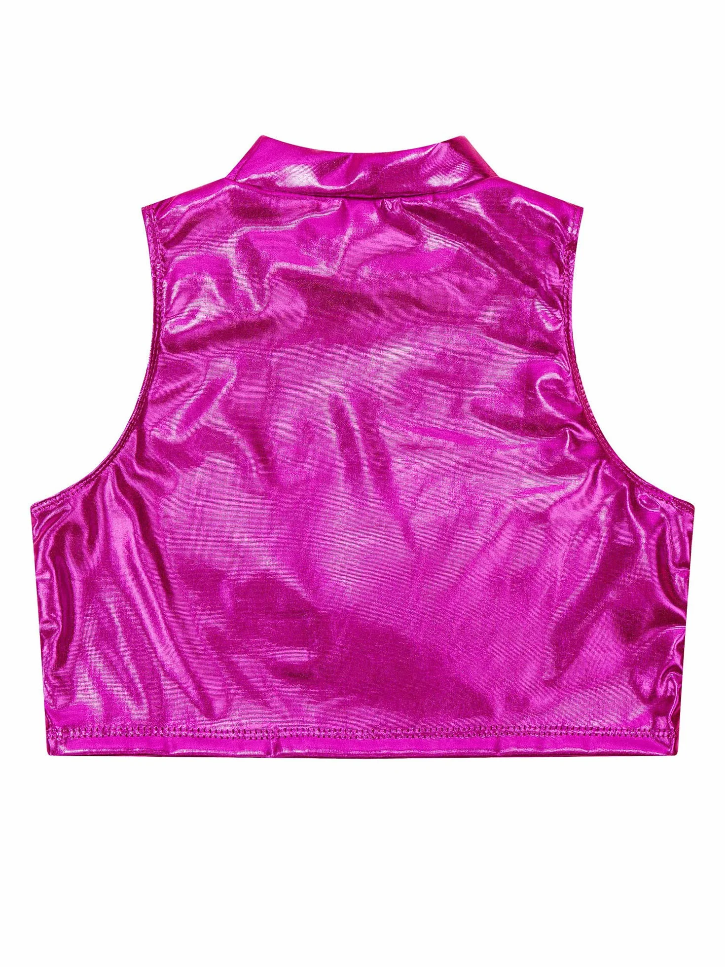 IEFIEL Crop Top Danza Brillante Niña sin Manga Camiseta Corta Deportiva Gimnasia Rítmica Yoga Fitness 2-16 Años