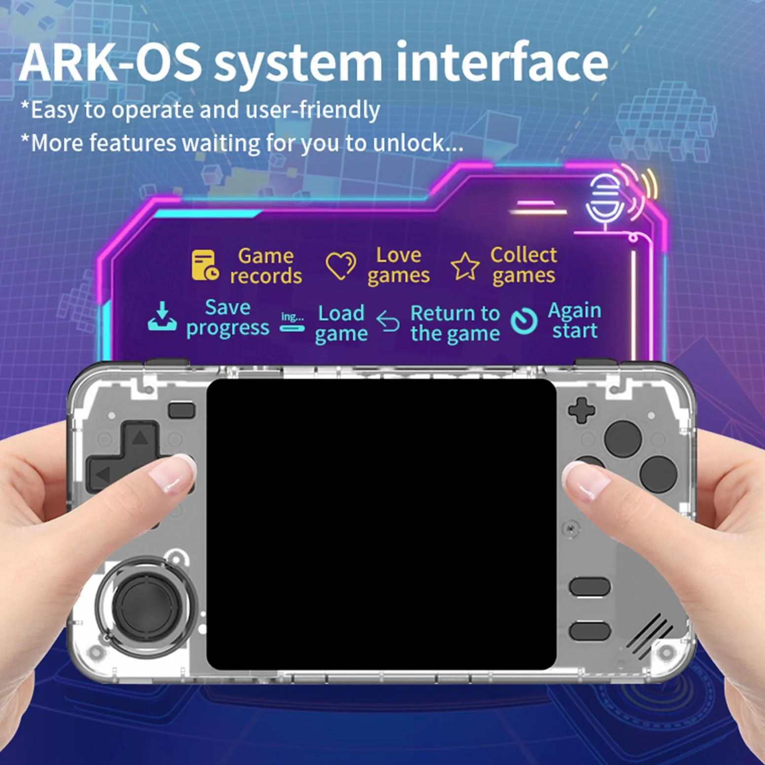Consola de juegos retro de 64G/128G con joystick de 3.5 pulgadas, doble ranura para tarjetas, consola de videojuegos portátil para niños