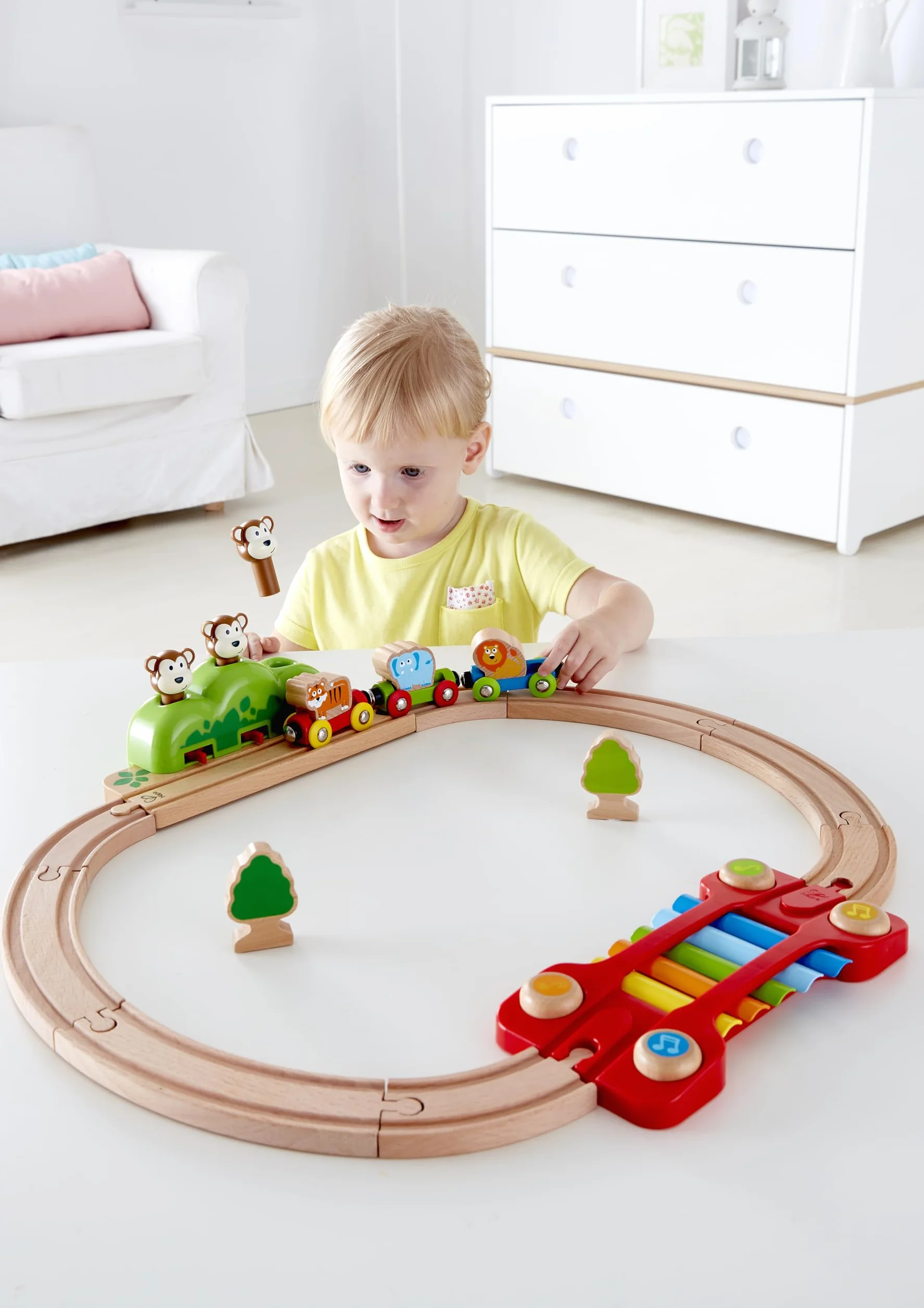 Hape Ferrocarril Música y Monos - Tren de la Jungla con Xilófono y Sorpresas Interactivas