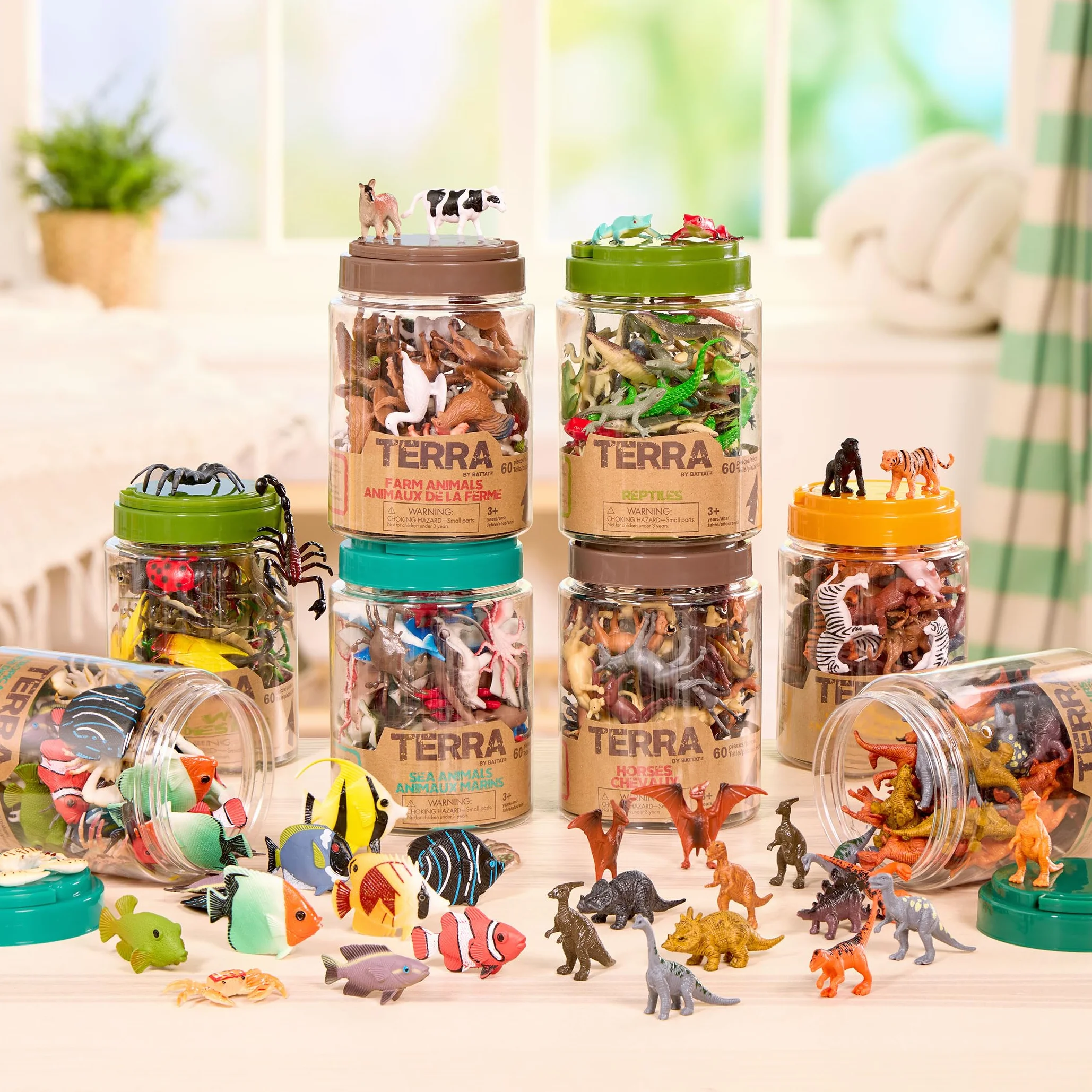 Terra 60 piezas figuras animales insectos arañas juguete set tarántula saltamontes escorpión libélula