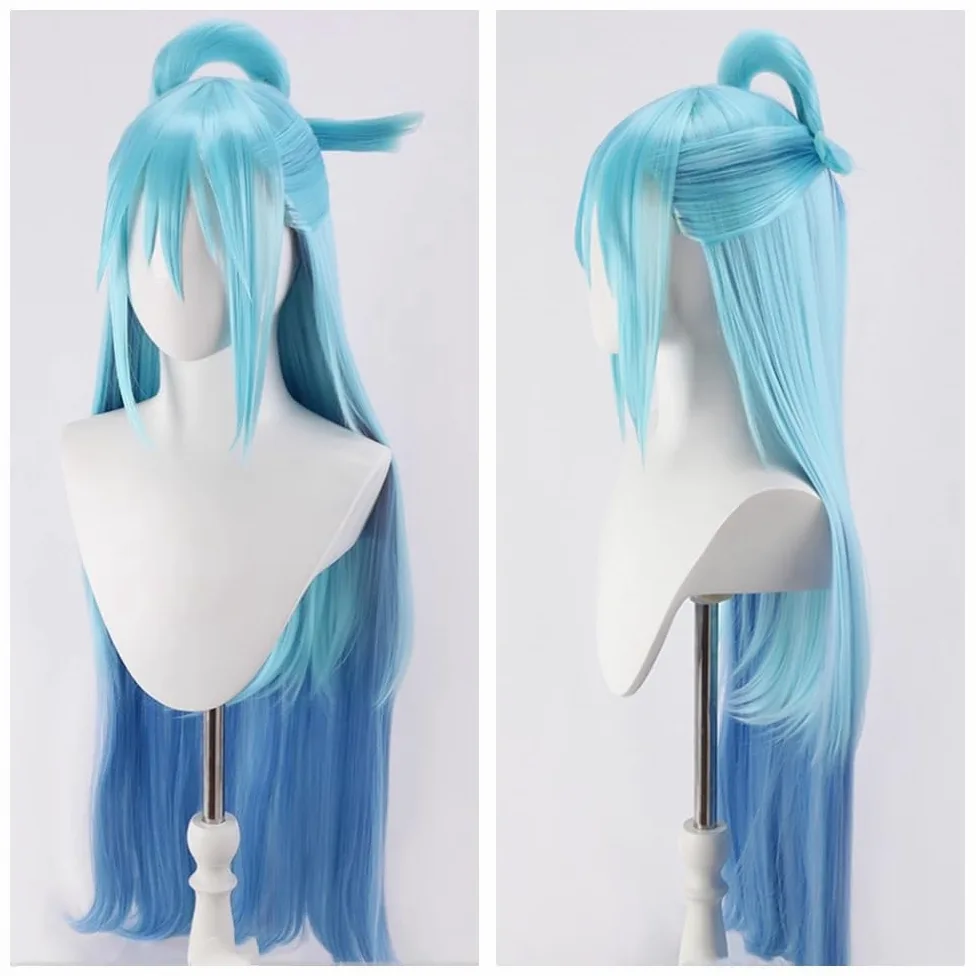 Disfraz de anime para mujer, disfraz de chaleco azul para Halloween