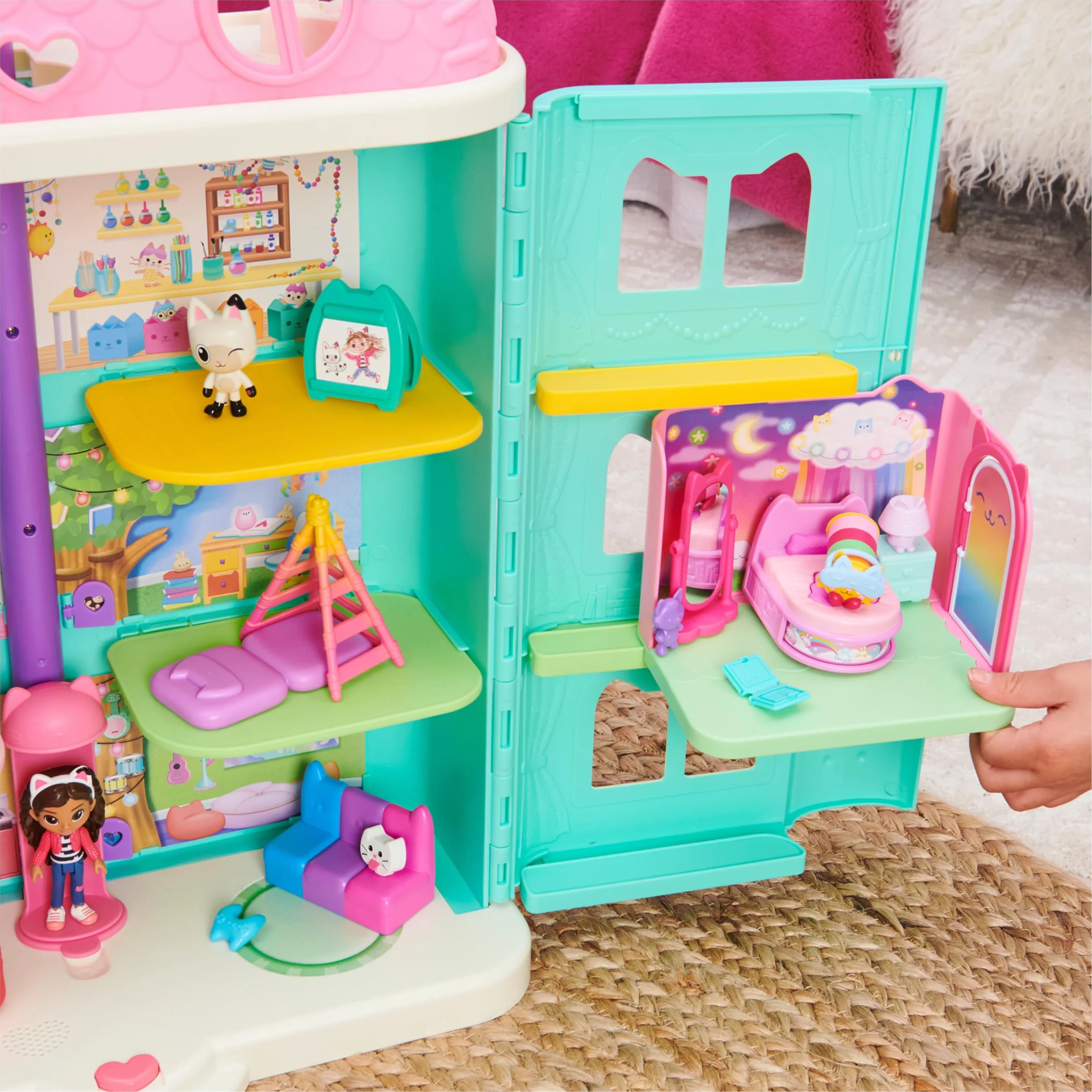 La Casa De Muñecas De Gabby - Dormitorio De Sueñigata Con 1 Figura Sueñigata, 3 Accesorios, 2 Caja Sorpresa Y 3 Muebles | Juguetes Niñas 3 Años O Más | Regalo Niña 3 Años O Más De Gaby Gato