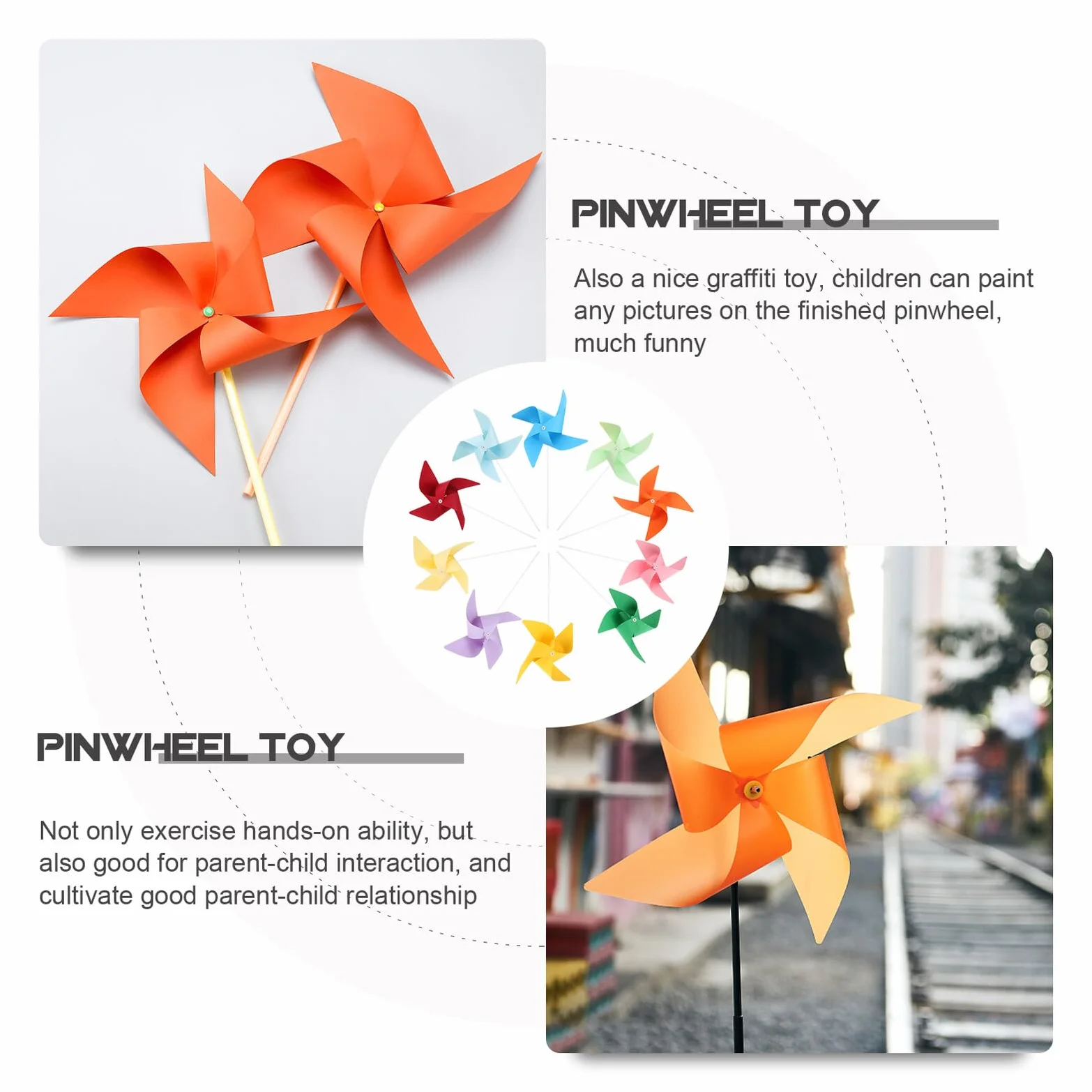 Molinetes de Viento para 12 Piezas, Kit de Manualidades de Papel, Molinillos de Colores Mixtos, Juguete Educativo Temprano para Jardín de Infantes y Juego al Aire Libre