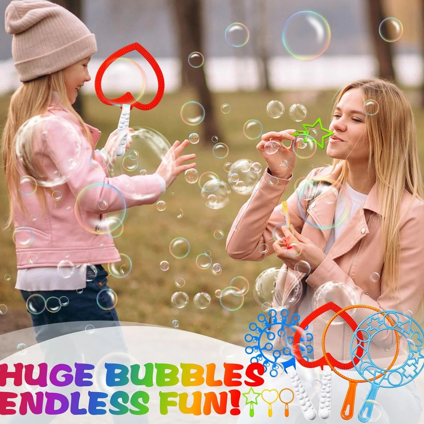 Kit de Pompas de Jabon, 28 Piezas Varita de Burbujas Juego de Pompas Gigantes de Jabón para Niños, Maquina de Burbujas para Juegos al Aire Libre para Niños, Playa, Picnic, Fiestas, Cumpleaños