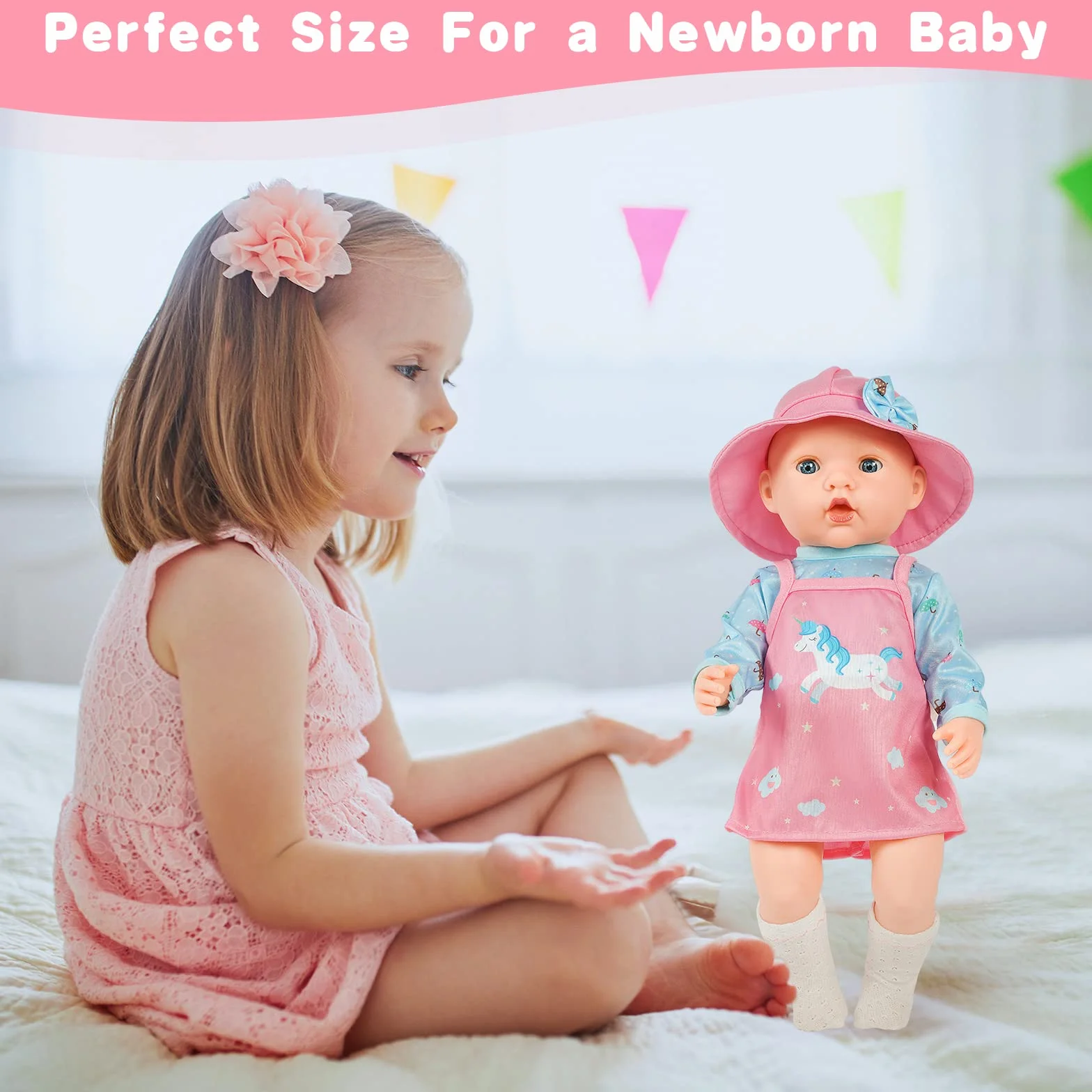 Aolso Ropa de Muñeca para Muñecas,Vestido para Muñecos Bebé de 35cm-45cm,Conjunto de Ropa de Muñeca con Sombrero,Juego de Disfraz de Muñeca para Niños y Niñas