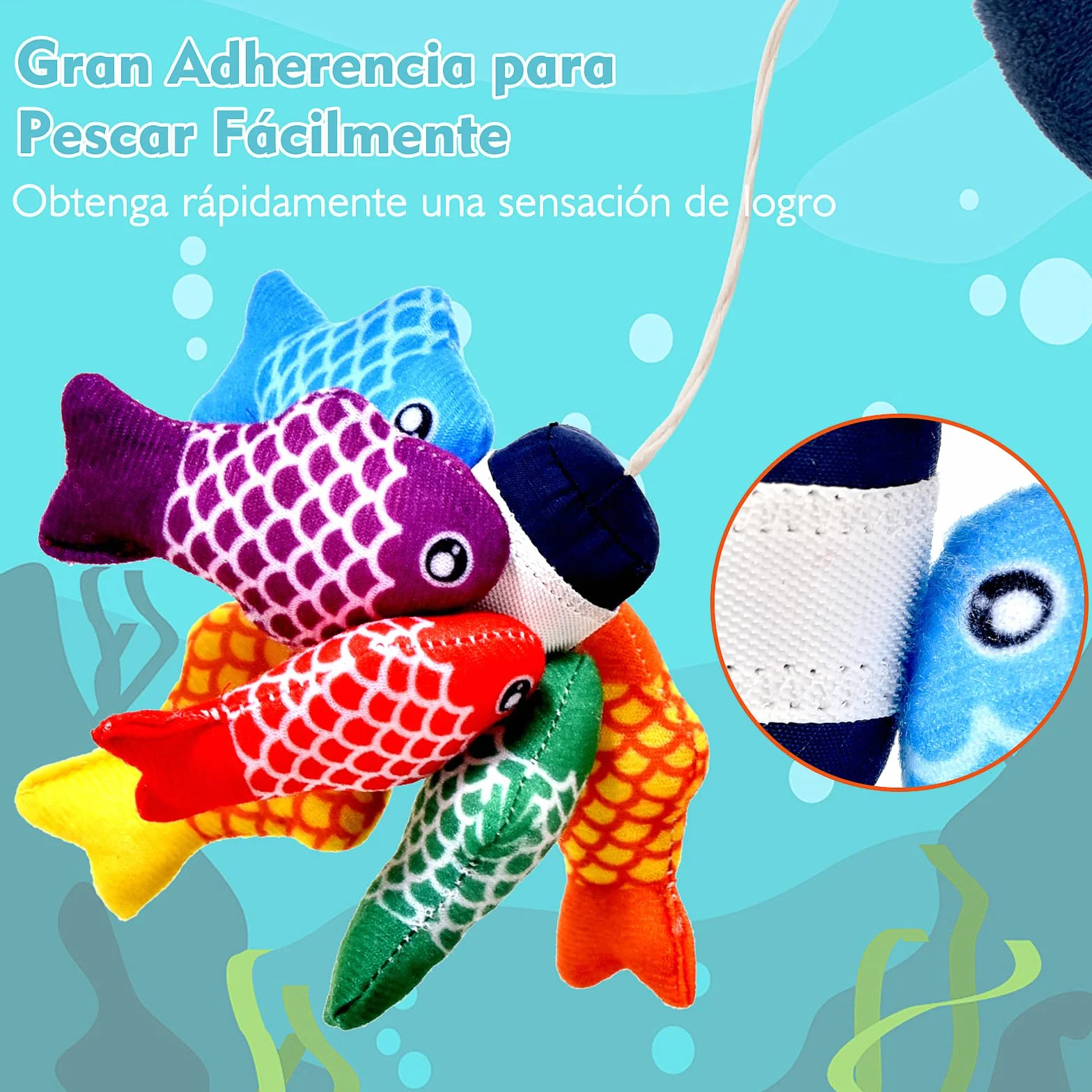Juguetes Niños 1 Año Montessori, 20 Piezas Juego Pesca de Tela con Taza Apilables, Almacén Bolsa, Educativos Juguetes Bebes 6-12 Meses, Regalo Bebe 1 2 Año