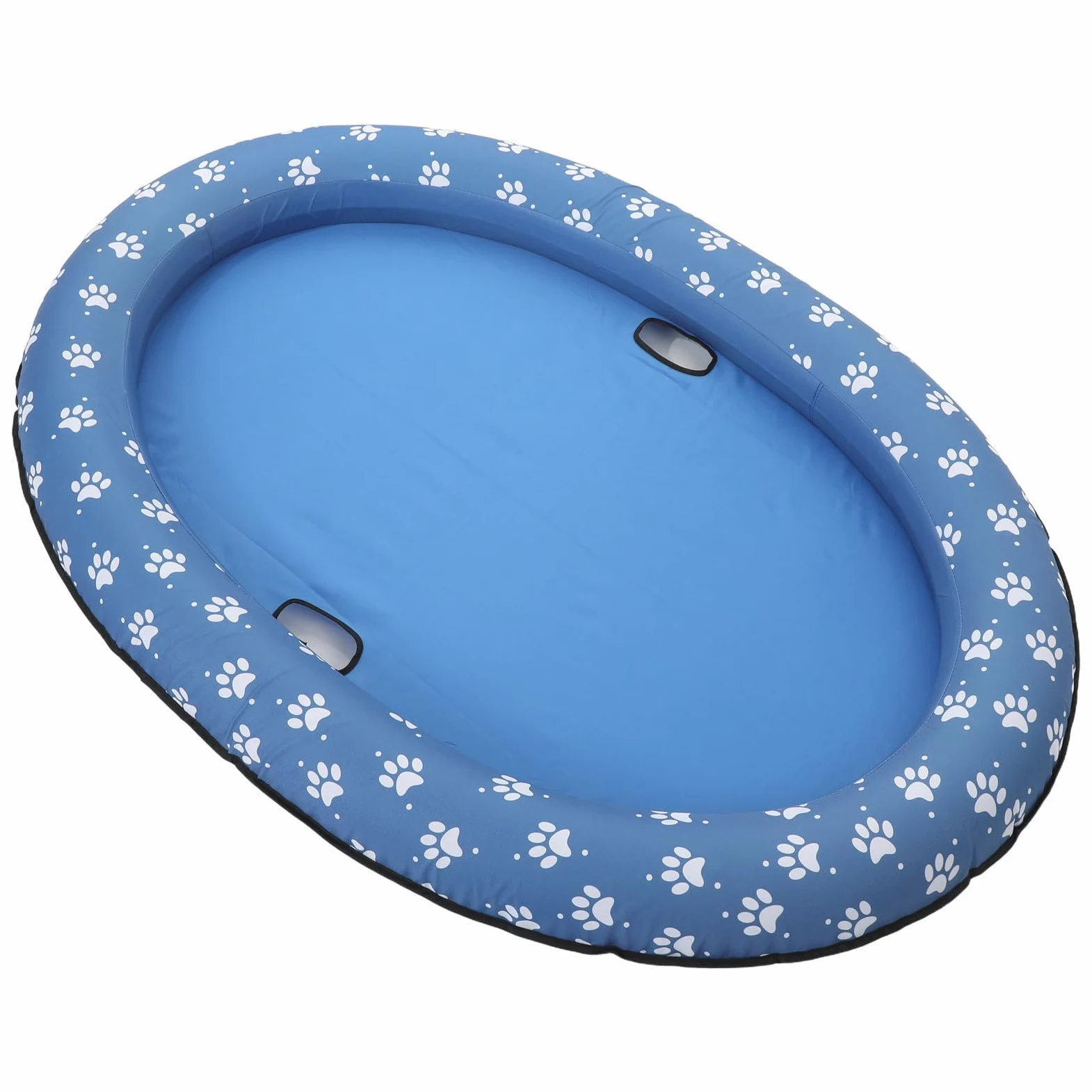 Colchón Flotante Inflable para Mascotas Azul, Portátil y Plegable | Oxford y Pvc, para Perros y Otros Animales, Uso en Piscina o Estanque, Accesorios Aleatorios