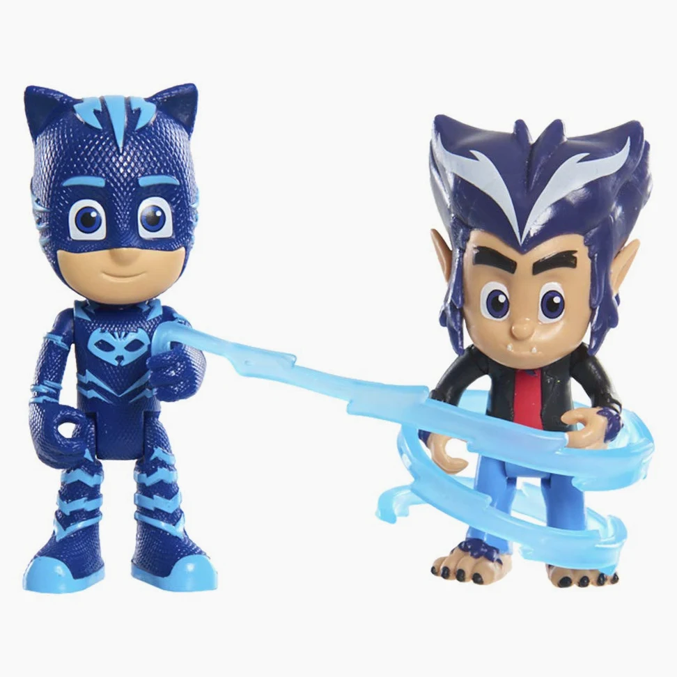 PJ Masks - Pack de 2 Figuras con Luz (GATUNO Y WOLFIE HOW )