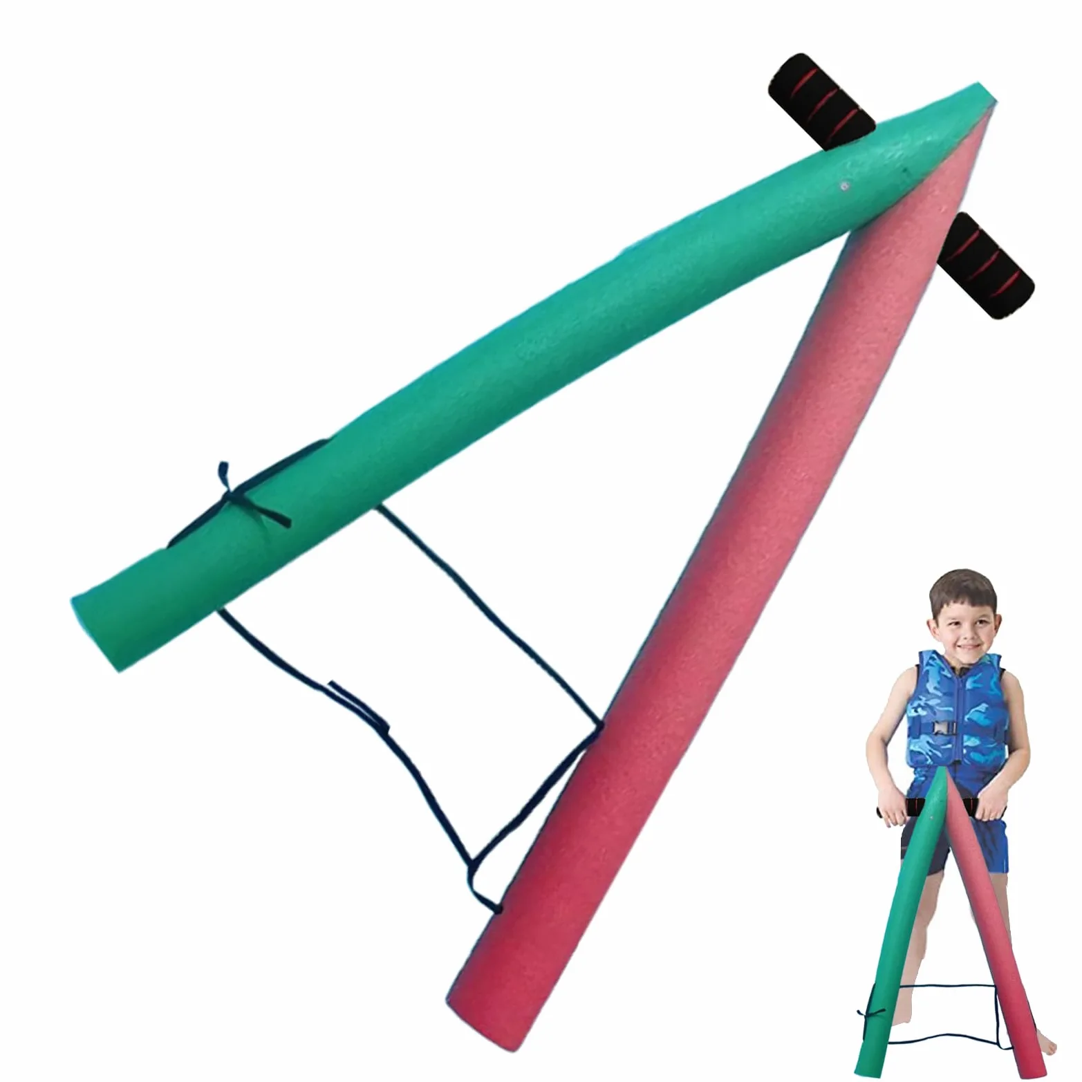 Espuma de fideos de natación, espuma de fideos para piscina, tubo de piscina, fideos de natación con marco A, accesorios flotantes grandes, juguetes acuáticos, equipo de entrenamiento para