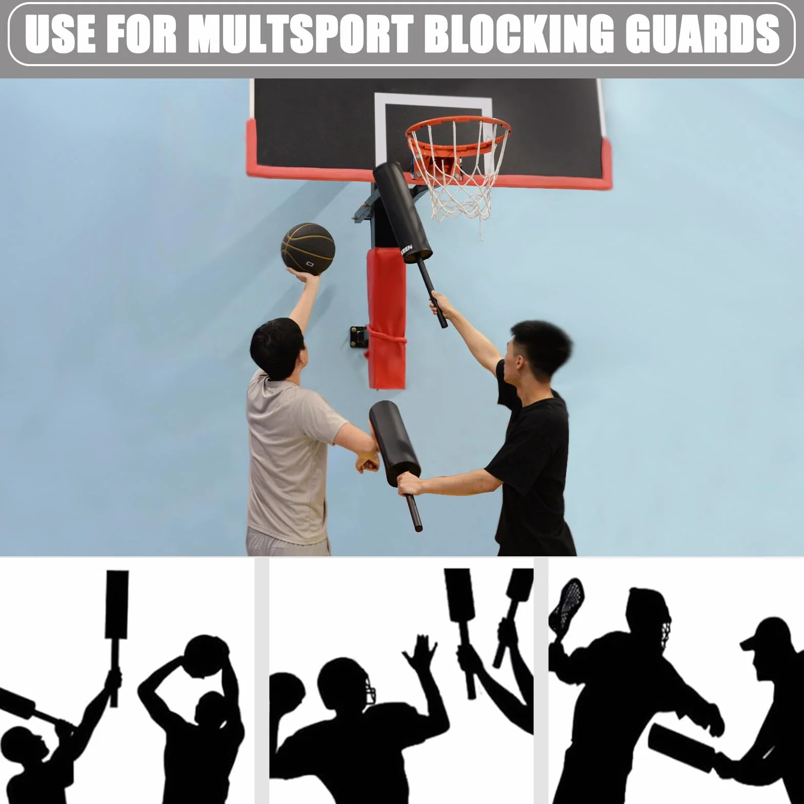 BOOSTEADY Protectores de Bloqueo Acolchados, Paquete de 2 Almohadillas de Baloncesto, Defensor Desplegable