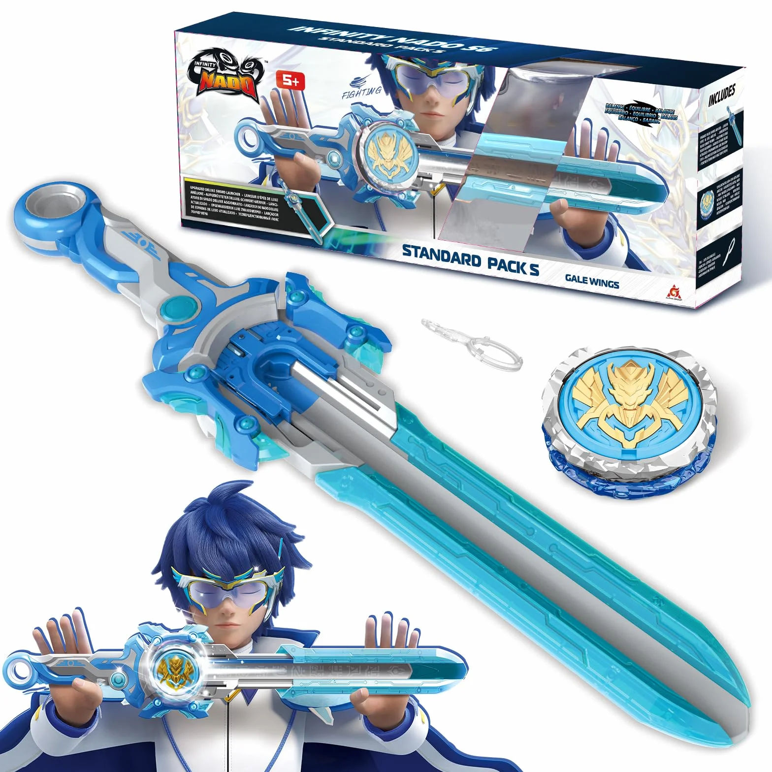 INFINITY NADO peonza Juguete de Metal Battle Tops Spinning Tops niños 5-12 años Power Pack Gale Wings