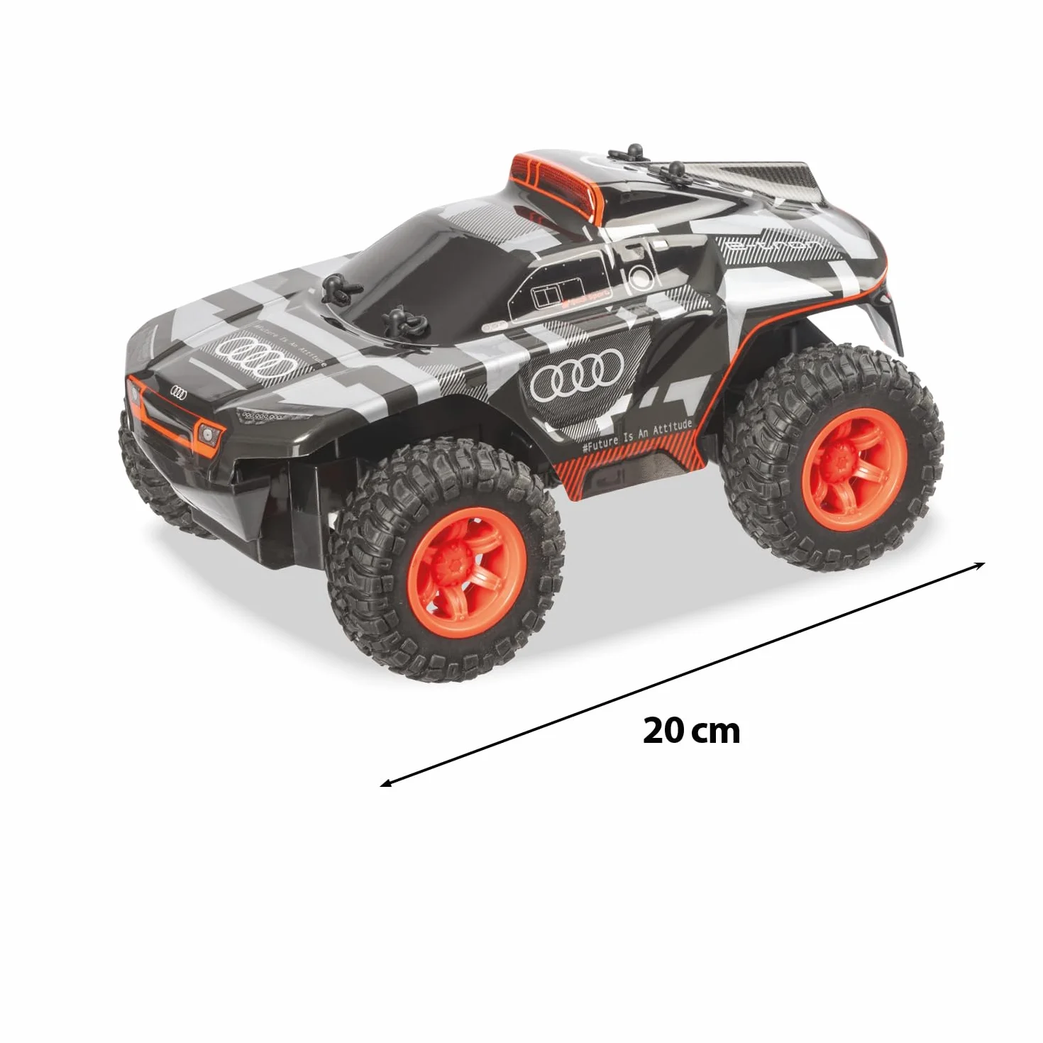 Mondo Motors Audi Q Etron París Dakar, Modelo a Escala 1:24, hasta 8 Km/h de Velocidad, Coche de Juguete para niños 63820, Color Gris