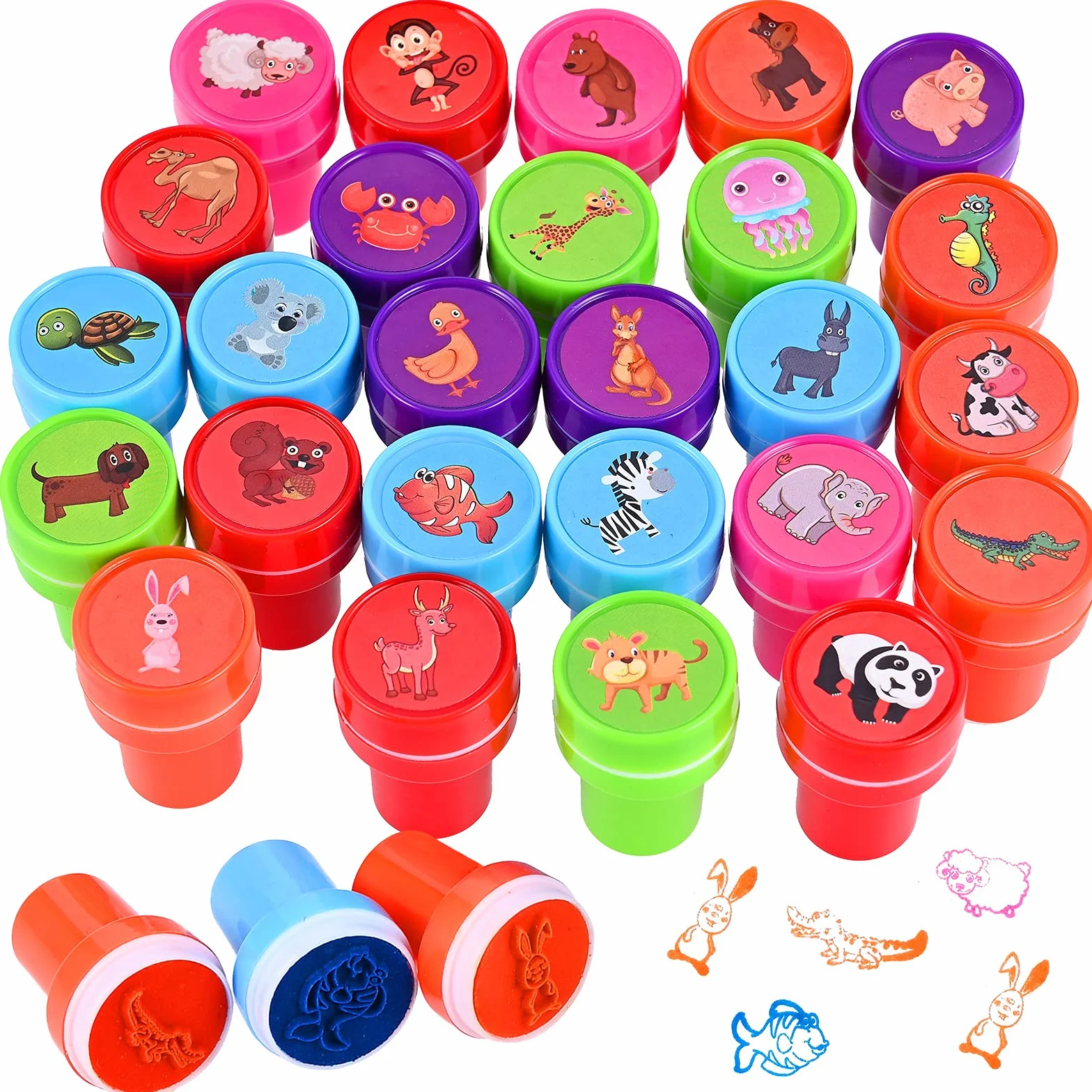 Faburo Sellos Infantiles 26 Pcs, Regalos Cumpleaños Niños Colegio y Detalles Cumpleaños Niños, Sellos Juguetes Niño y Niña 2 3 4 5 6 Años, Regalo Niño y Niña para Manualidades Niños sobre Papel