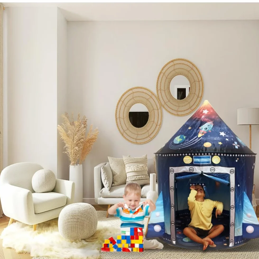 Tienda campaña Infantil - Casitas Infantiles - Tipi - Casita Infantil Exterior - Juguete para niños 3,4,5,6,7 años - Juego Infantil - Casitas Tela - Regalo de cumpleaños - (Azul)