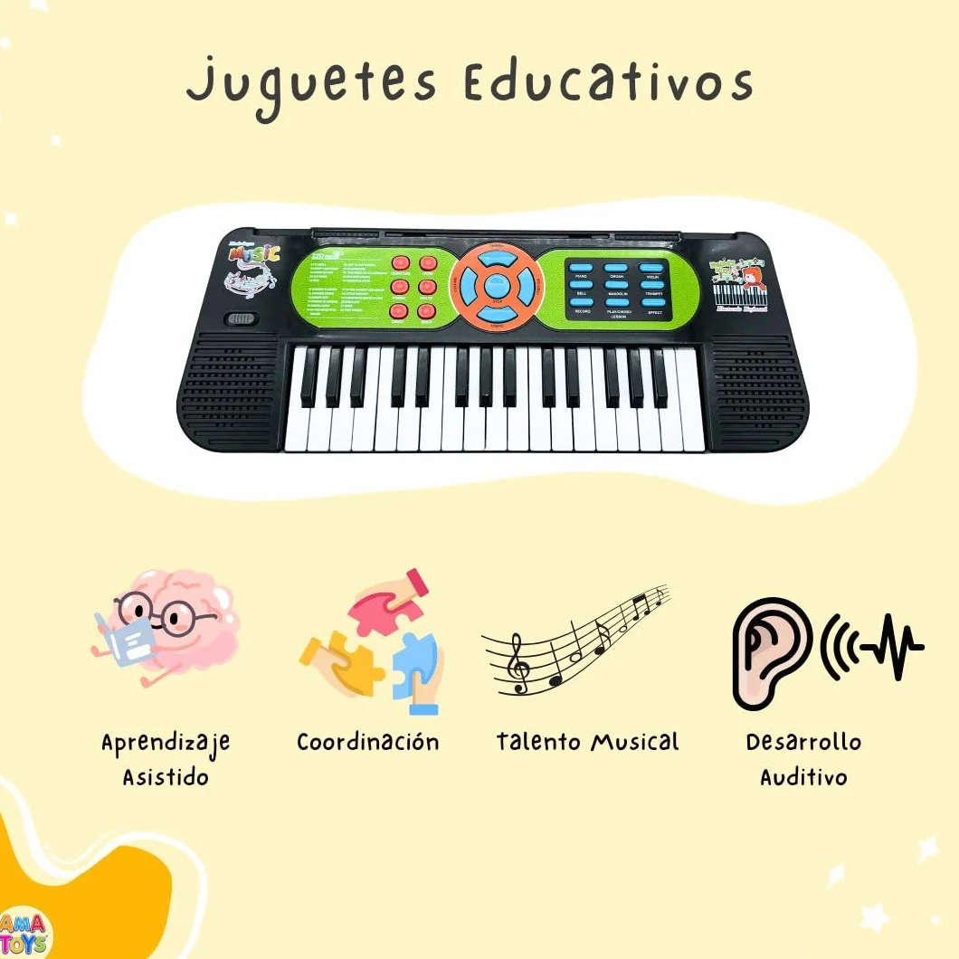 Teclado Piano Infantil - Microfono Portatil - Teclado Musical Infantil - Organo Electronico - Organo Juguete - Organo Electronico Infantil - Piano Electrico Niños - Niños Niña 3 4 5 6 7 Años