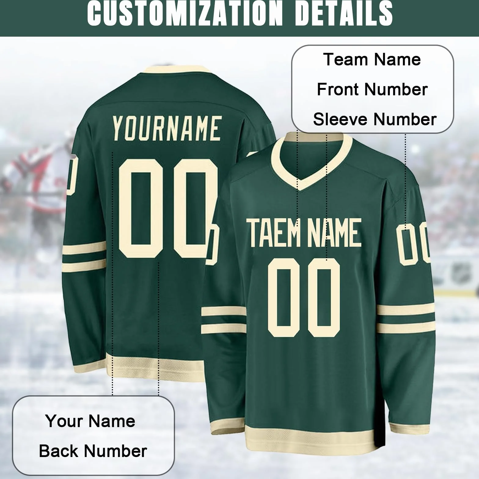 Camisetas de Hockey Personalizadas para Hombres, Mujeres, Adolescentes y Niños