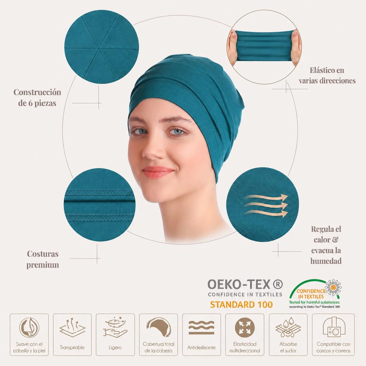 Gorro de Quimioterapia de Bambú para Mujeres y Hombres – Ultrasuave, Ligero y Transpirable, Ideal para Alopecia