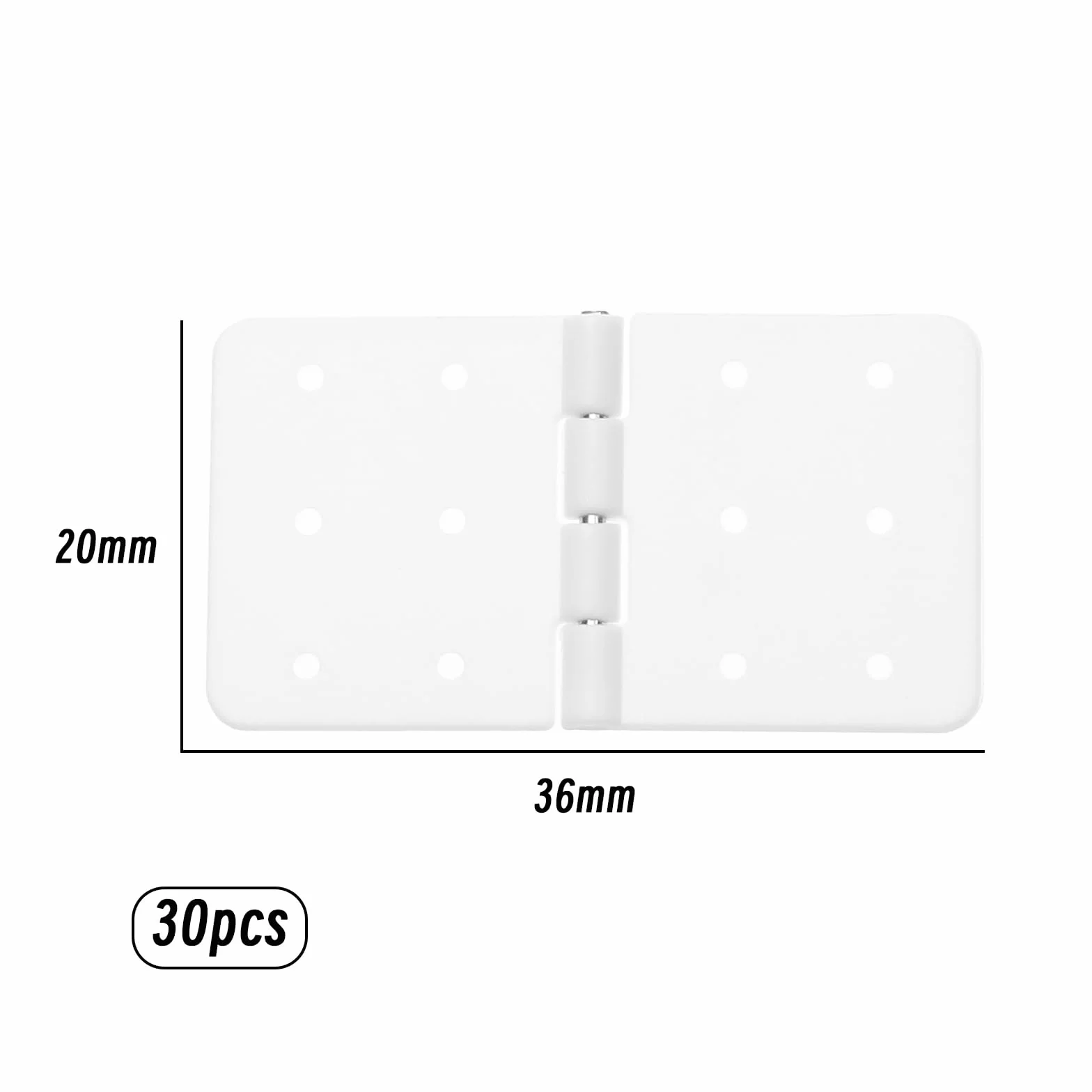 30 bisagras de avión RC de 36 x 20 mm, bisagras rectangulares plegables de plástico para bricolaje, modelos de avión, reemplazos, color blanco