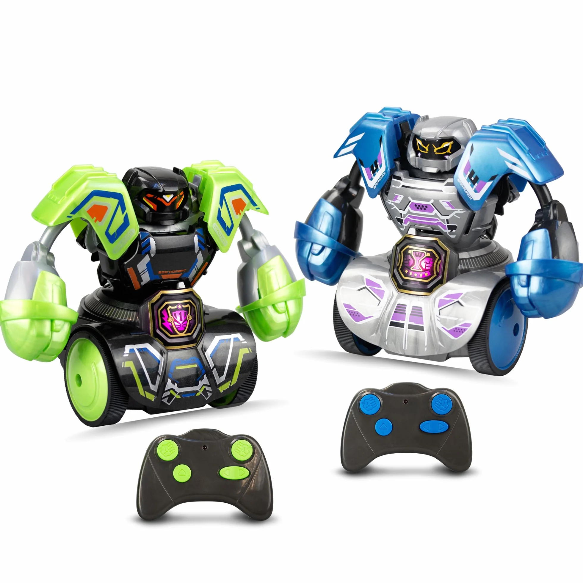 SILVERLIT - Robot Kombat Tornado - Figura de Control Remoto - Golpes superpotentes a 360° - Apunta al corazón de tu adversario para ponerle nocautar - hasta 4 Jugadores - a Partir de 5 años - 86884