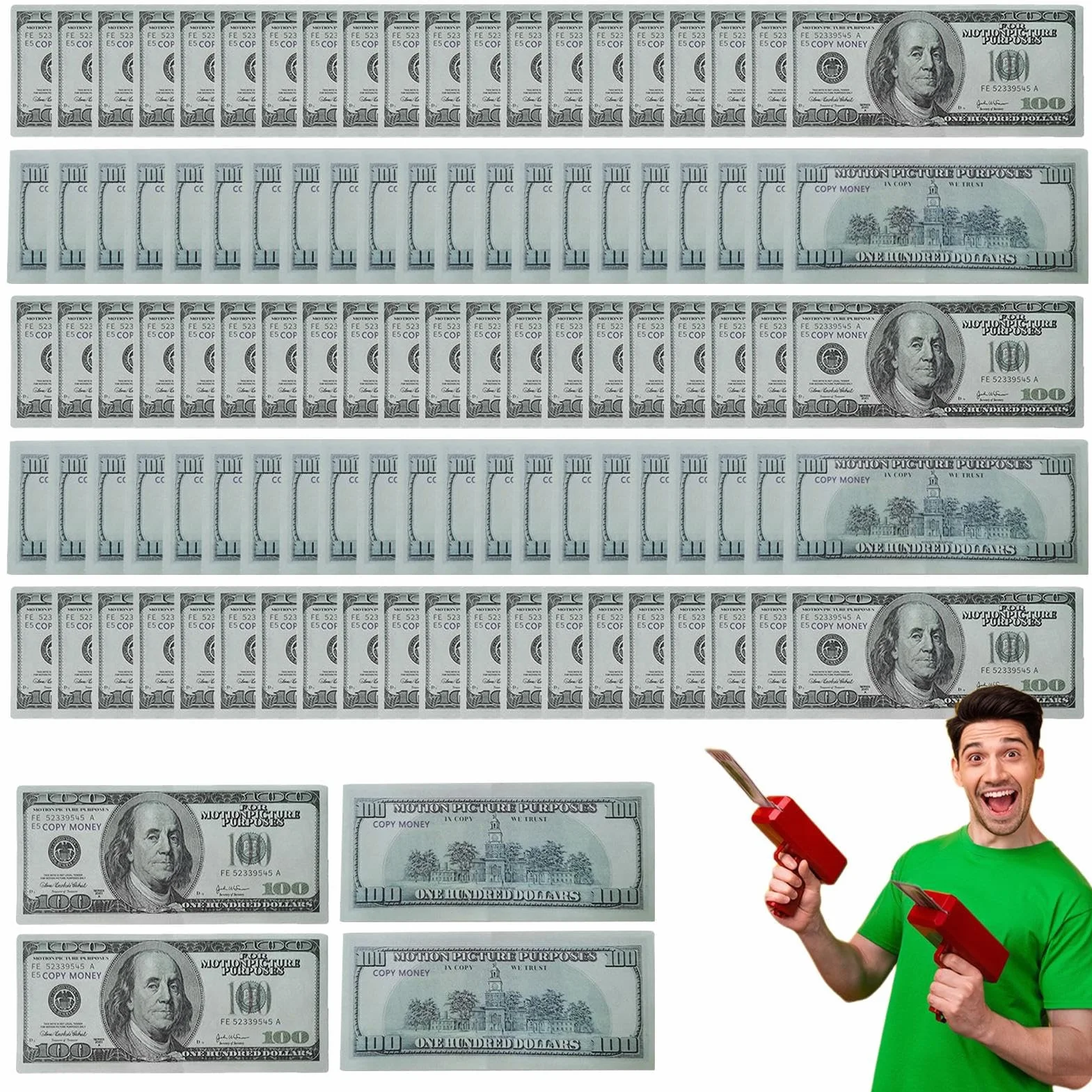 Apoyo dinero, montones de dinero falso, juguetes educativos para niños, facturas de 100 dólares para publicidad, accesorios de película, bromas, juegos de mesa para fiestas de cumpleaños, billetes de