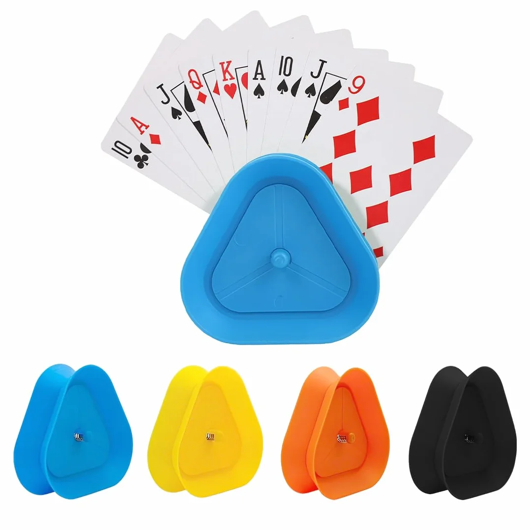 4 Piezas Soporte para Naipes, Sujeta Cartas, Naipes Y Naipes En Forma Triángulo, para Juegos de Cartas de pie en Forma de triángulo, Compatible con Diferentes tamaños de Cartas