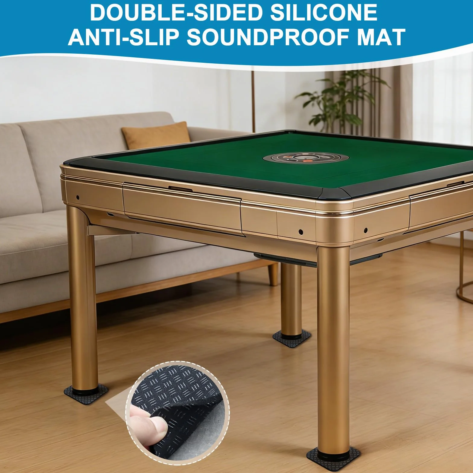 Almohadillas Antideslizantes Doble Cara para Cinta de Correr 10x10x0,5cm Goma PU Negro