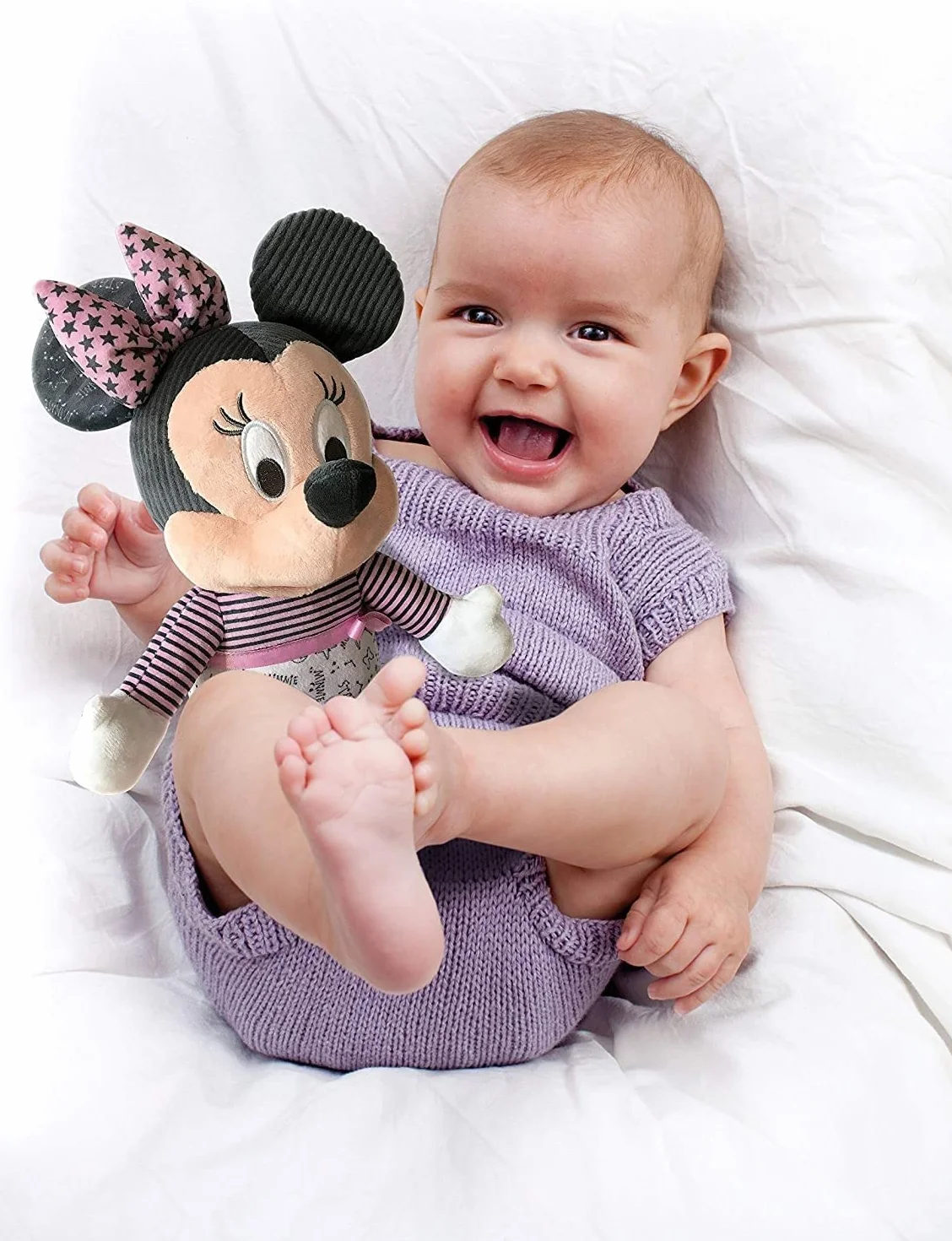 Clementoni - Baby Minnie Duerme contigo - Peluche bebé Interactivo para Dormir a Partir de 6 Meses (17395)