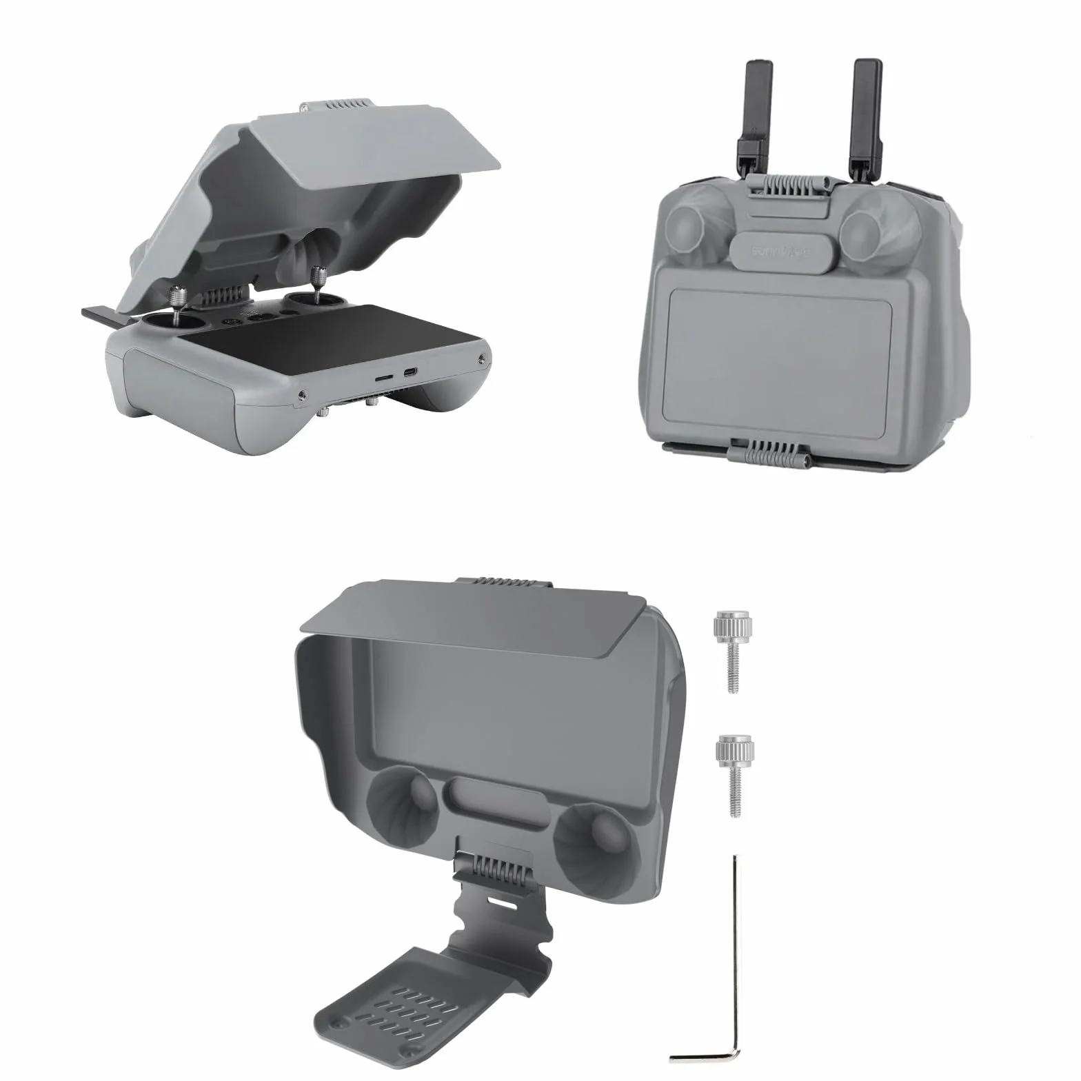 Air 3 2 en 1 parasol RC2 control remoto parasol protector de pantalla cubierta protectora joysticks protector monitor parasol para DJI Mini 4 Pro Air 3 RC 2 Drone accesorios de control remoto