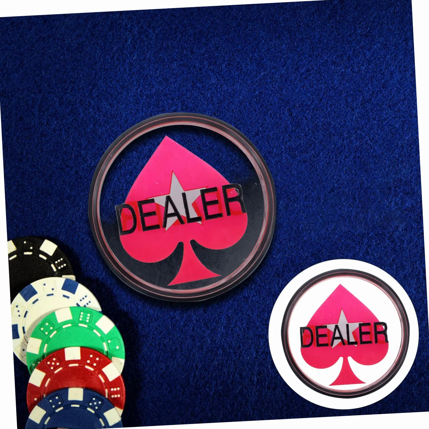 Acrílico Poker Dealer Button Doble Cara Robusto Ligero para Poker Accesorios de Juego y Contador de Tarjetas para Holdem y Accesorios de Juego
