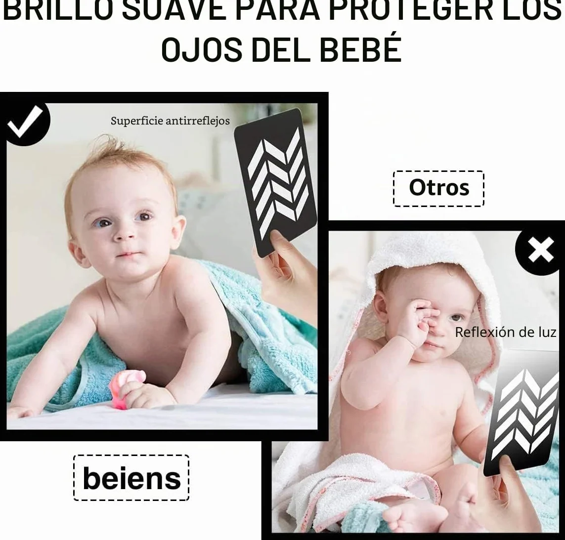 Beiens Tarjetas Flashcards Bebe,0 3 6 12 36 Meses Juguetes en Blancas y Negras Comparó Las Tarjetas para la Estimulación Visual del Bebé,20 PCs 40 Pages 14 x 14 cm, Regalo Educativo para Bebés
