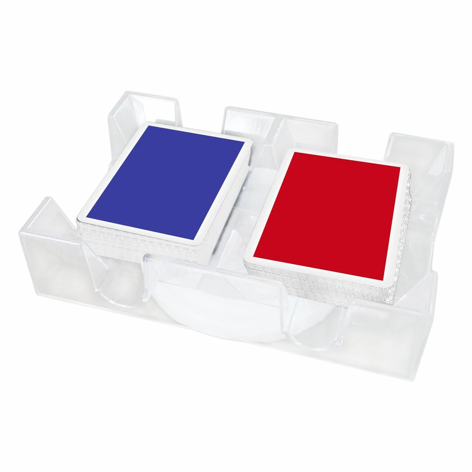 - Tarjetero Giratorio Transparente Doble Puente – Portatarjetas Giratorio, Bandeja de Tarjetas para Jugar, Resistente y práctico para Adultos y mesas de póker