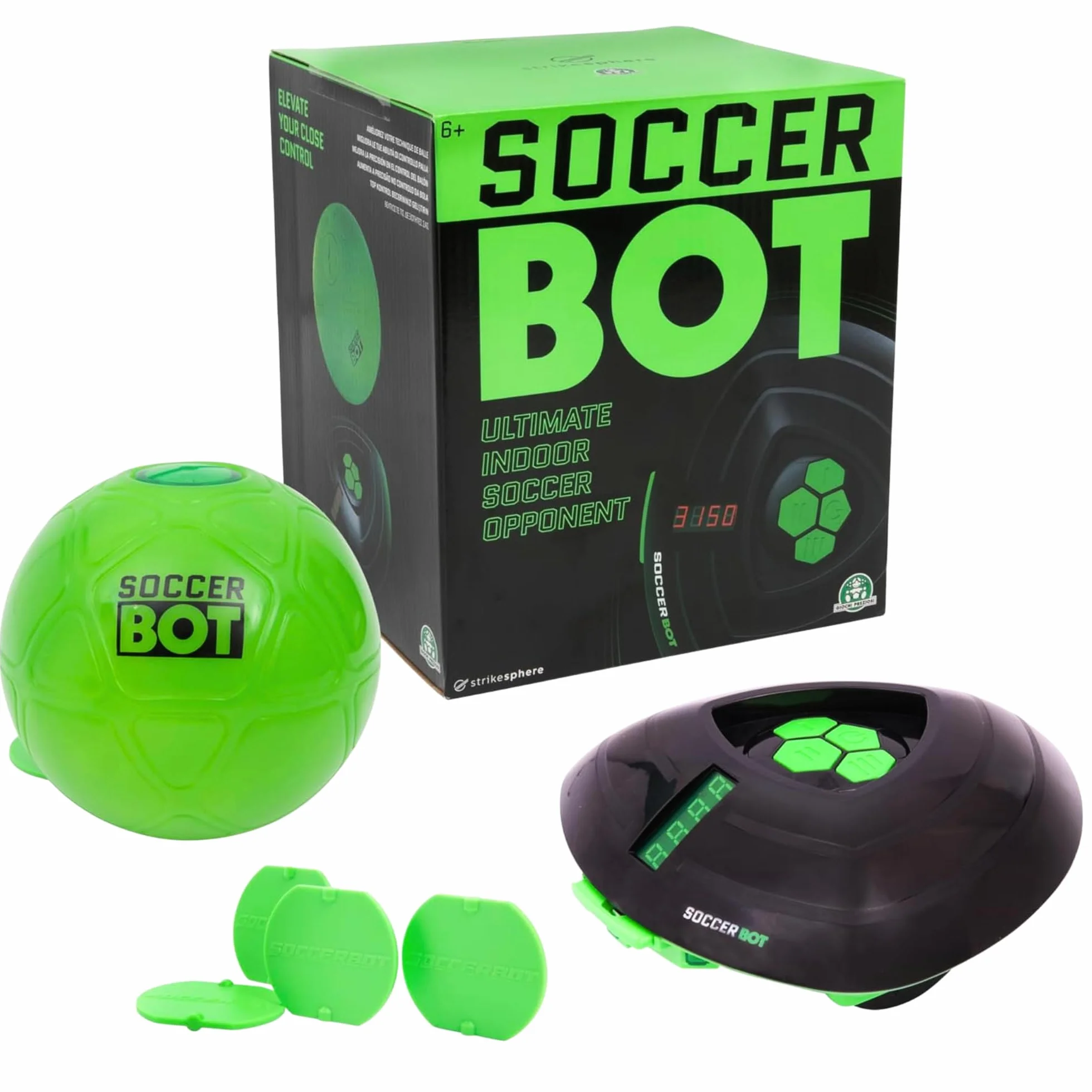 Smart Ball - Soccerbot, Entrenador Personal de Fútbol Indoor, Bot con Sensores para Seguir al Balón, Maniobrando para Probar tus Habilidades, Pantalla LCD para la Puntuación, Famosa (MR100000)