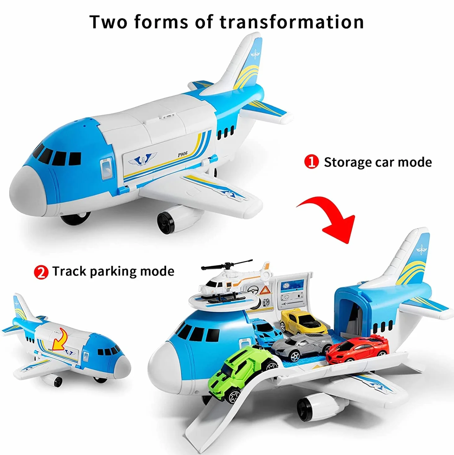 Avión de Transporte de Carga, Coches de Juguete, Regalo para Niños Mayores 3 Años