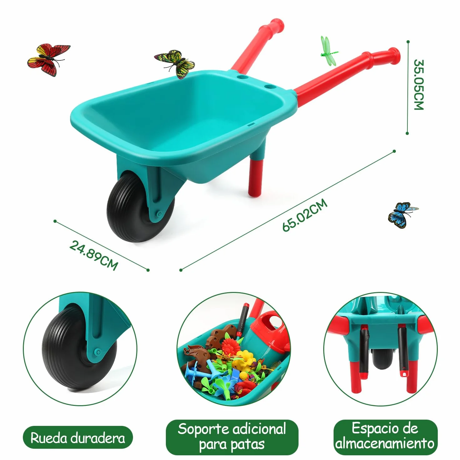 cute stone Juego De Herramientas De Jardinería para Niños, Juguetes De Jardín con Carretilla, Regadera, Pala, Juguete De Construcción para Jardín De Flores, Juguete De Simulación para Exteriores
