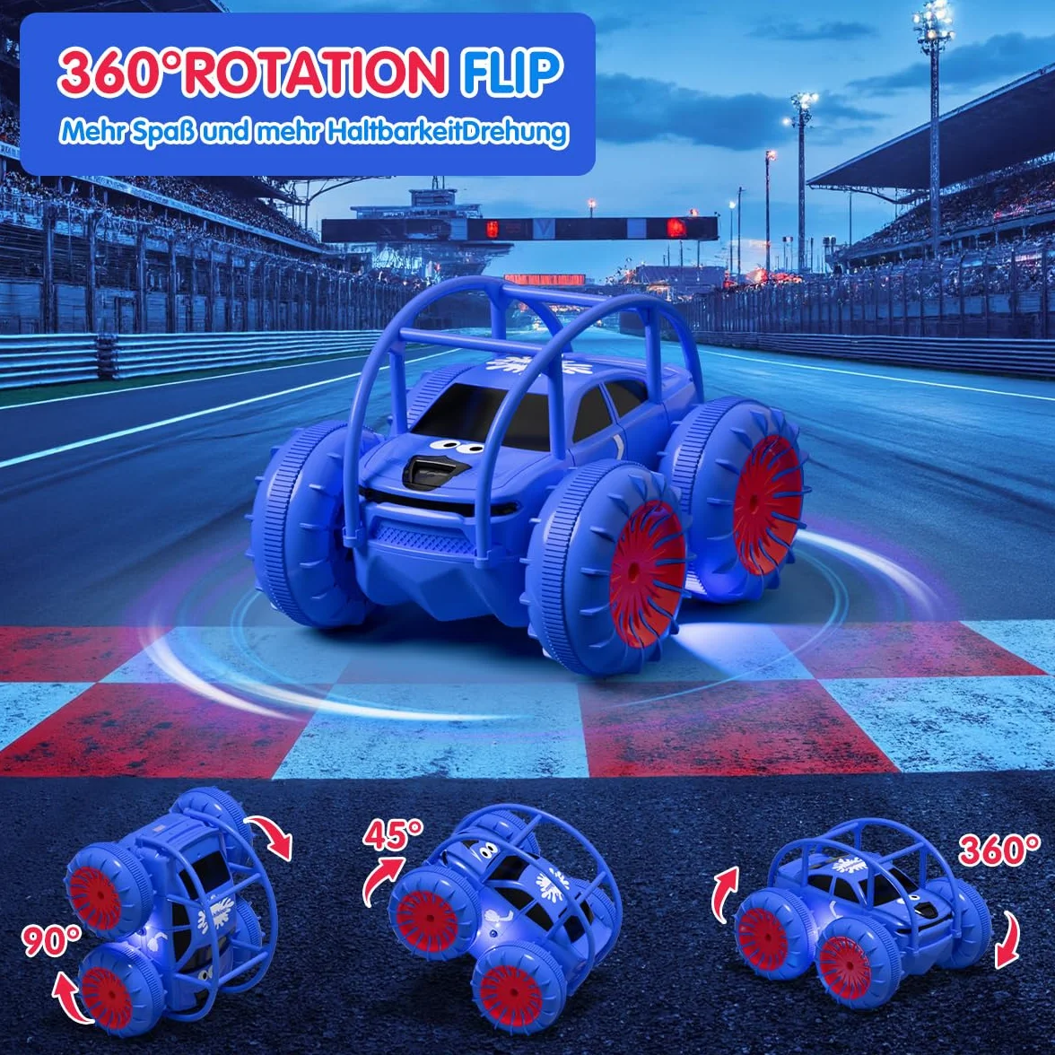 ifollower Coche teledirigido de Carga Directa 2.4GHz 4x4 Monster Truck Drift Cars con luz LED Rotación de 360° Juguetes acuáticos al Aire Libre Regalo Niña Niño 3-12 Años