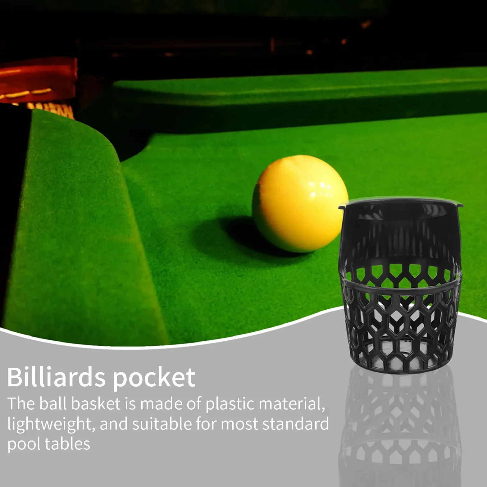 Bolsillos De Billar Redes Bolsa Resistente Negro 6 Cestas Mesa Estándar