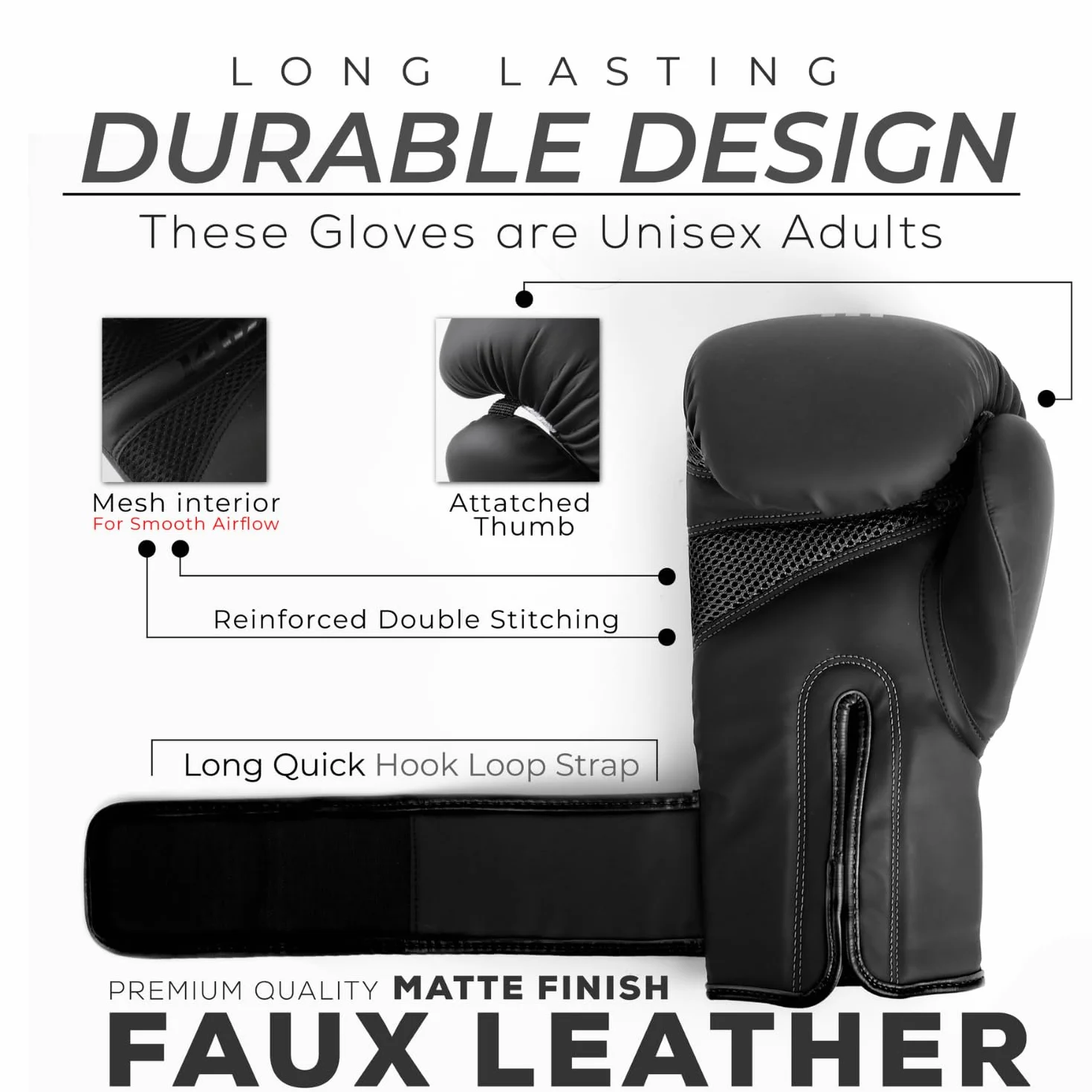 EVO Fitness Guantes Boxeo MMA Muay Thai Kick Boxing Entrenamiento Sparring Lucha Saco Boxeo
