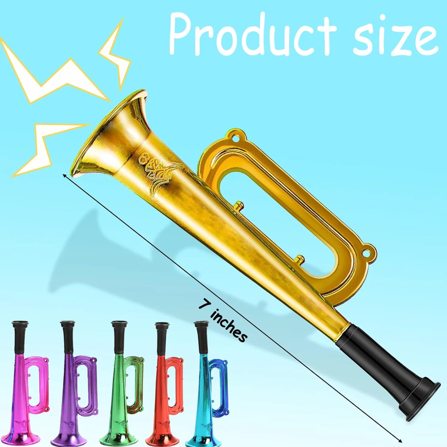 6 Piezas Bocina Trompeta De Juguete, Trompeta Porristas Bocina, Musicales de Plástico, Bocina Muy Fuerte Apoyos Alegría Noisemakers, Accesorios para Fiesta Favor Regalo Niños Juguete