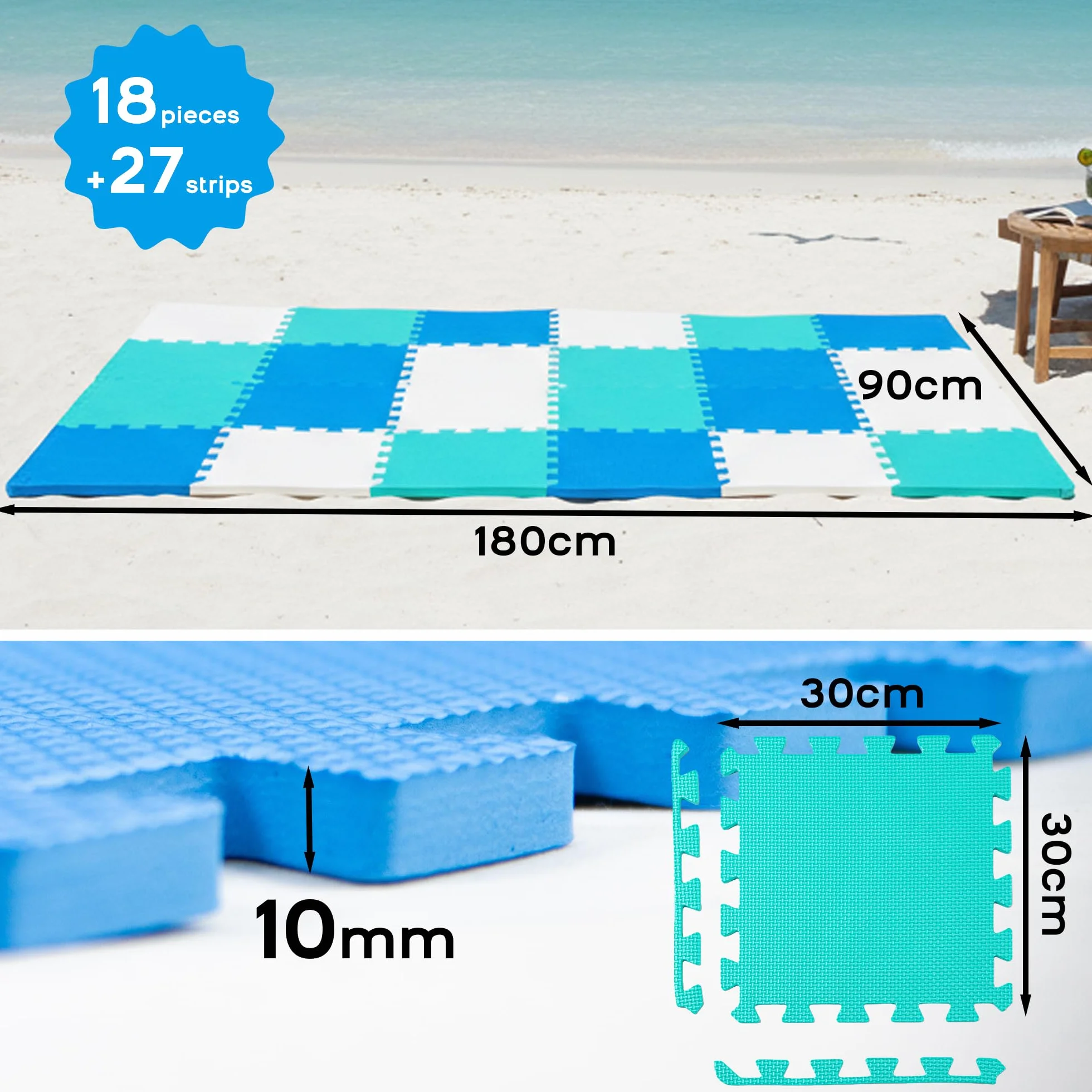 Alfombrillas entrelazadas 30cm x 30cm Alfombrilla de Espuma Suave Juego Gimnasio