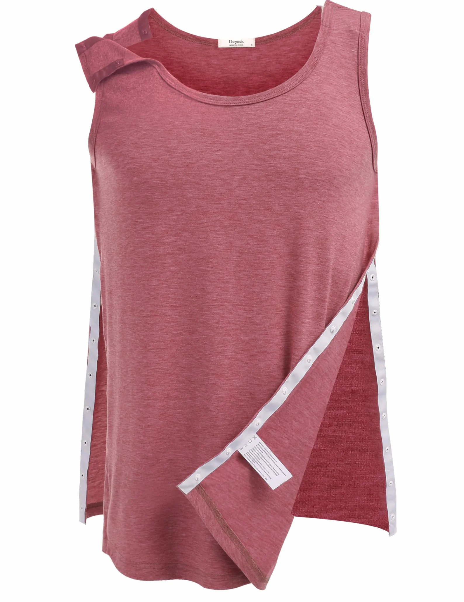 PINSPARK Camiseta Unisex para después de Cirugía de Hombro sin Mangas con Cierre a Presión