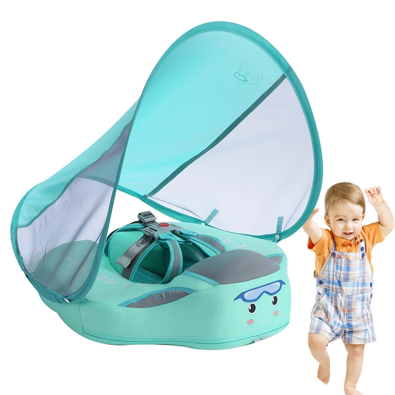 Flotador para Bebé Flotadores Infantiles para Piscina | Flotador De Exterior Con Protección Solar Para Verano, Playa, Lagos Y Vacaciones Para Bebés De 3 A 24 Meses